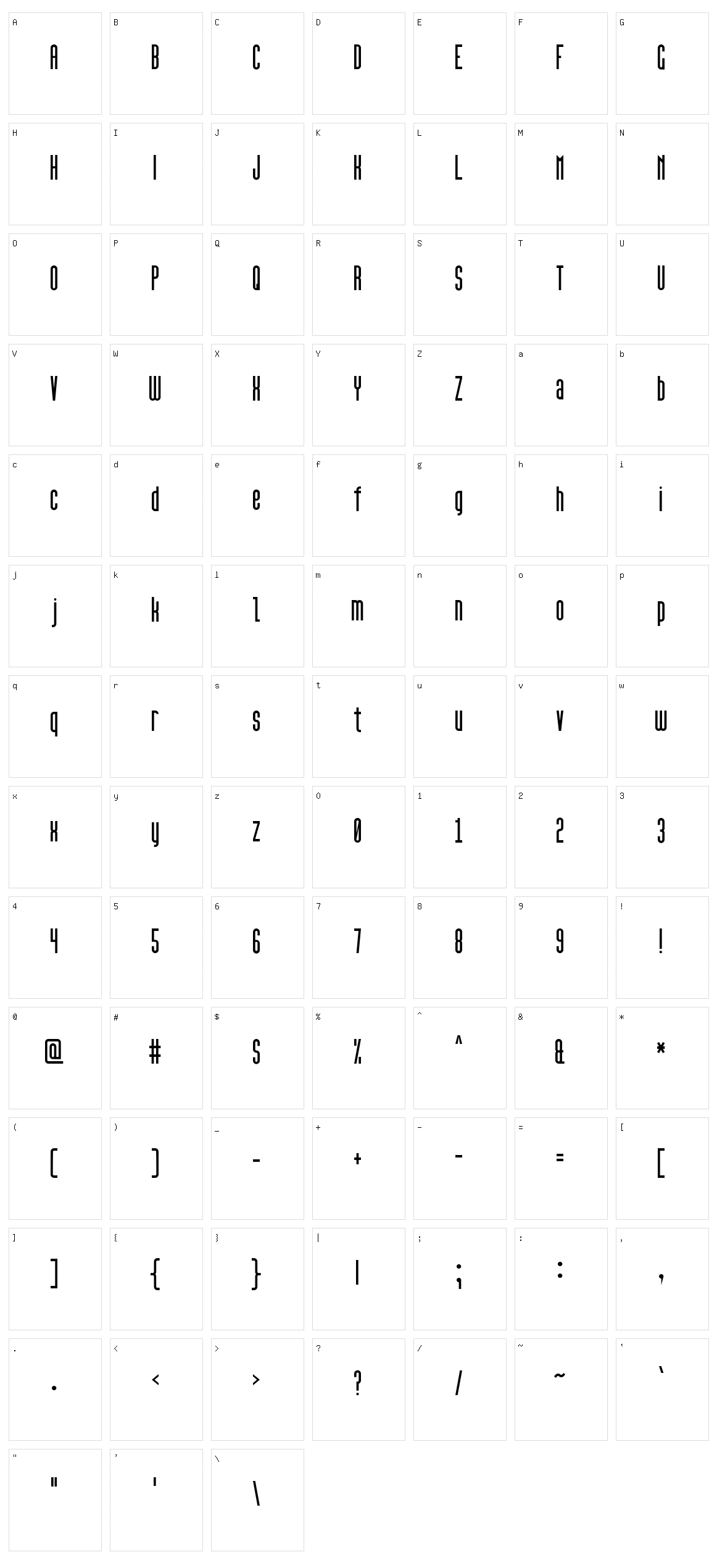 High Sans Serif 7 Character Set