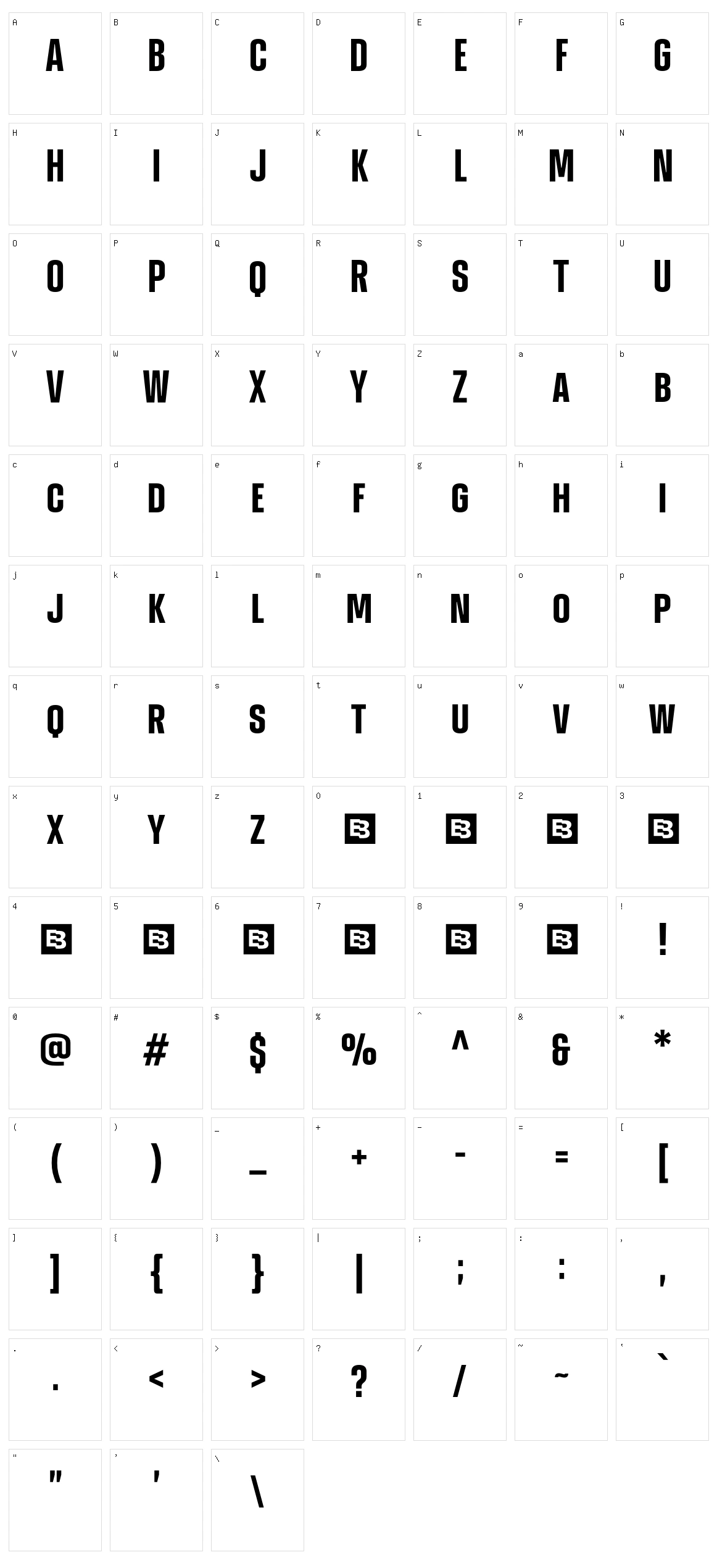 Highman Character Set