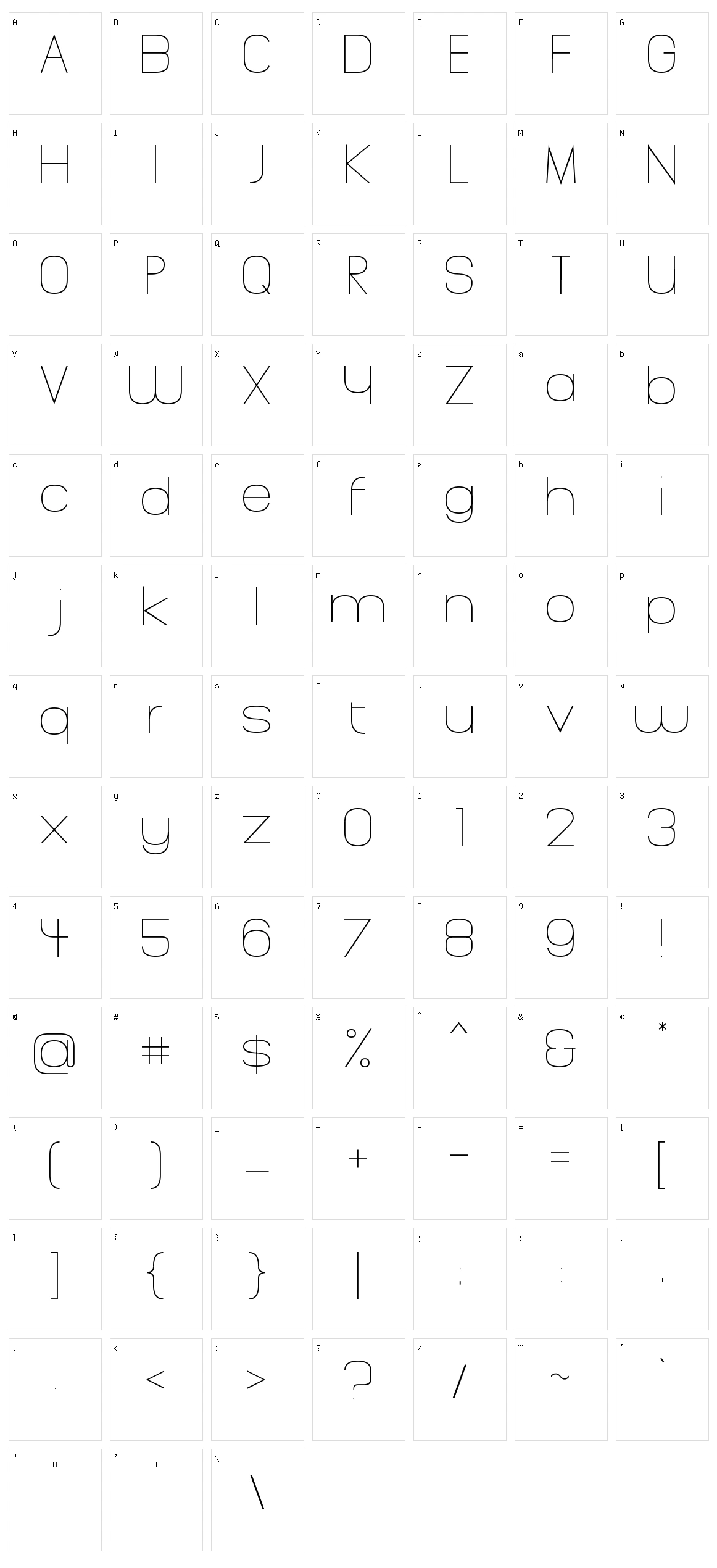 Hinge Character Set