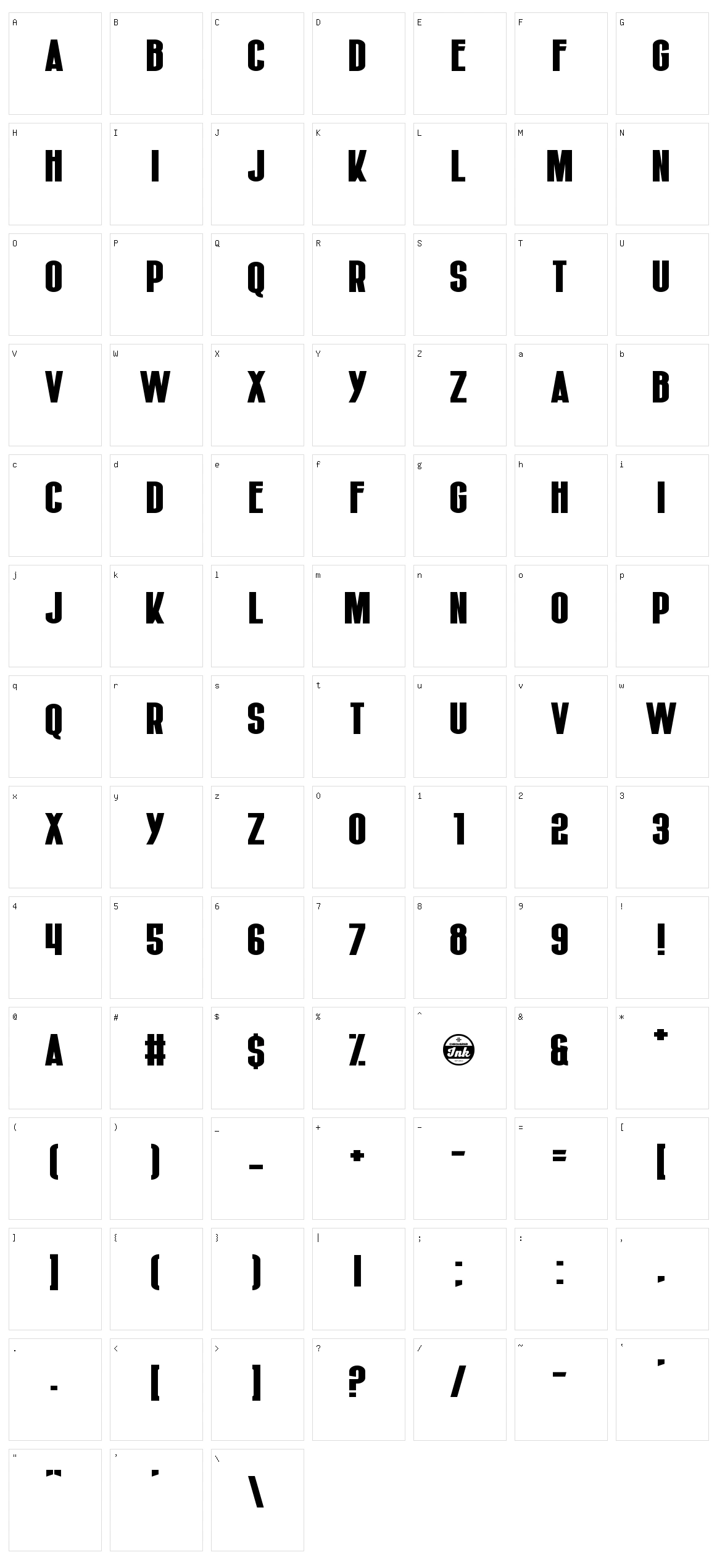 Hiruleon Character Set