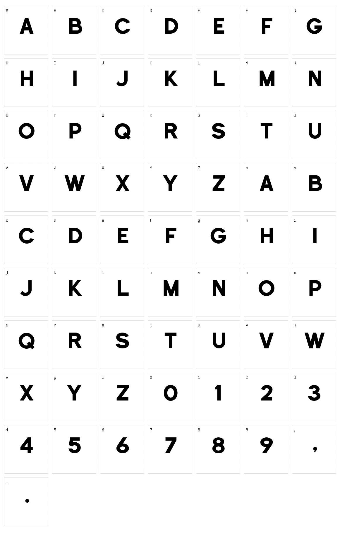 Historical Sans Character Set