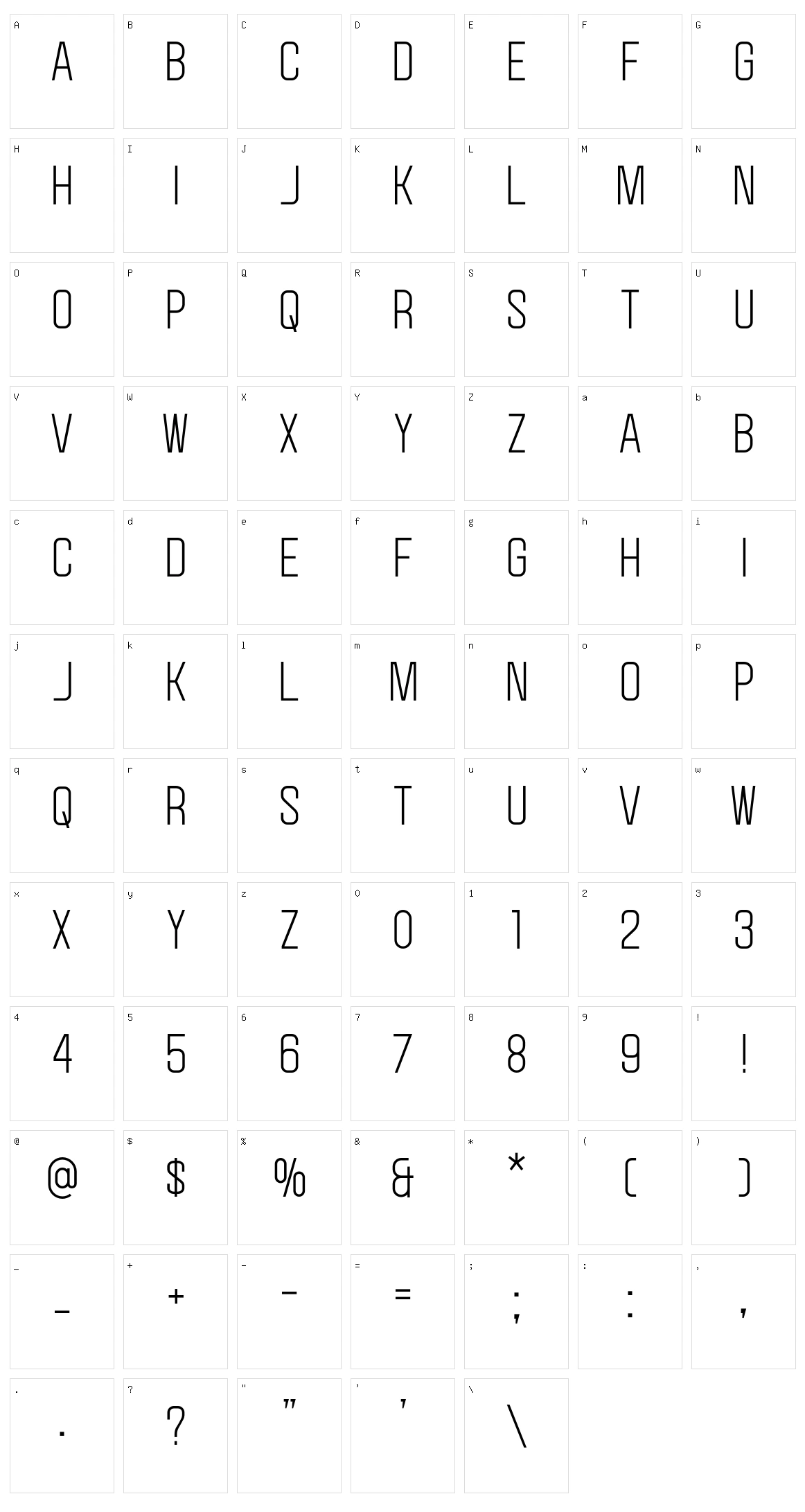 Holigas Character Set