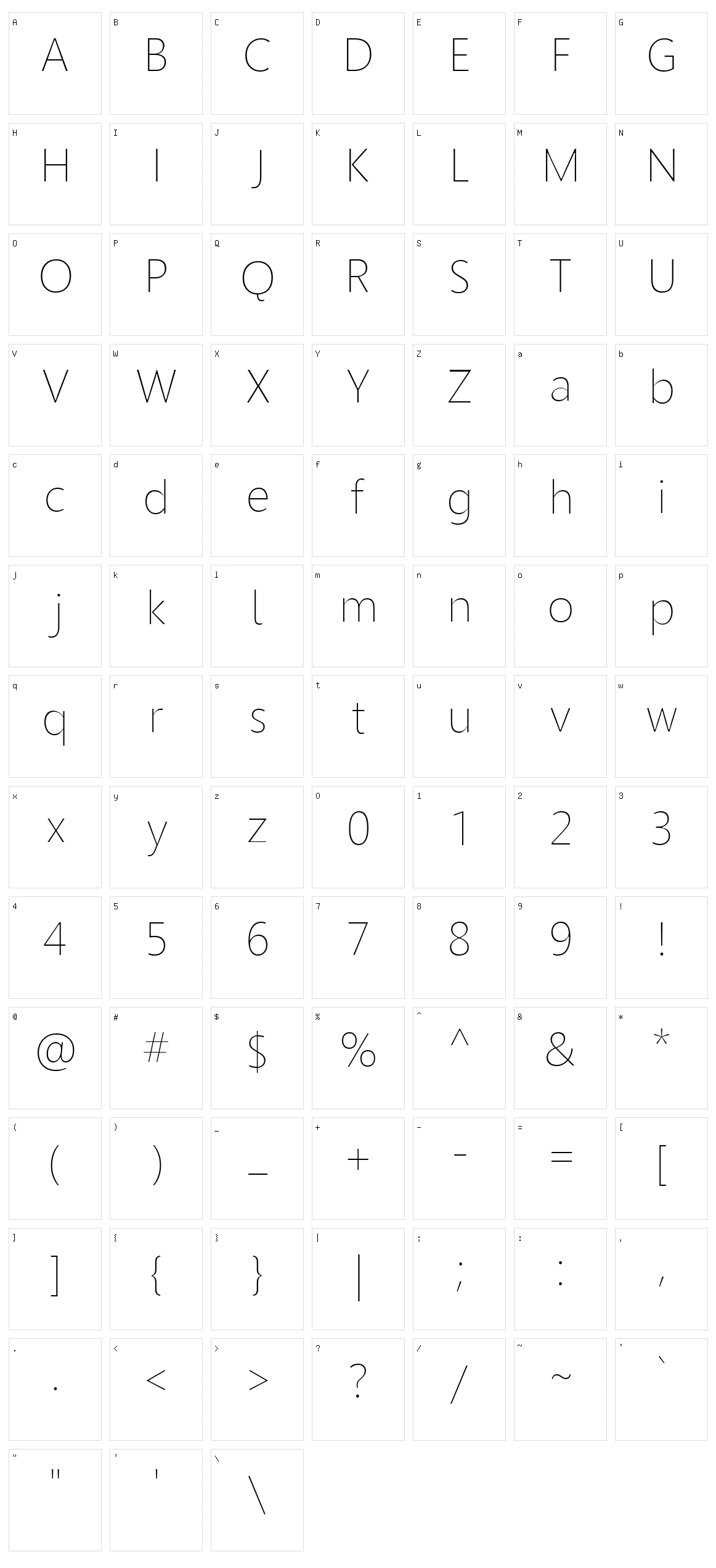 Homizio Character Set