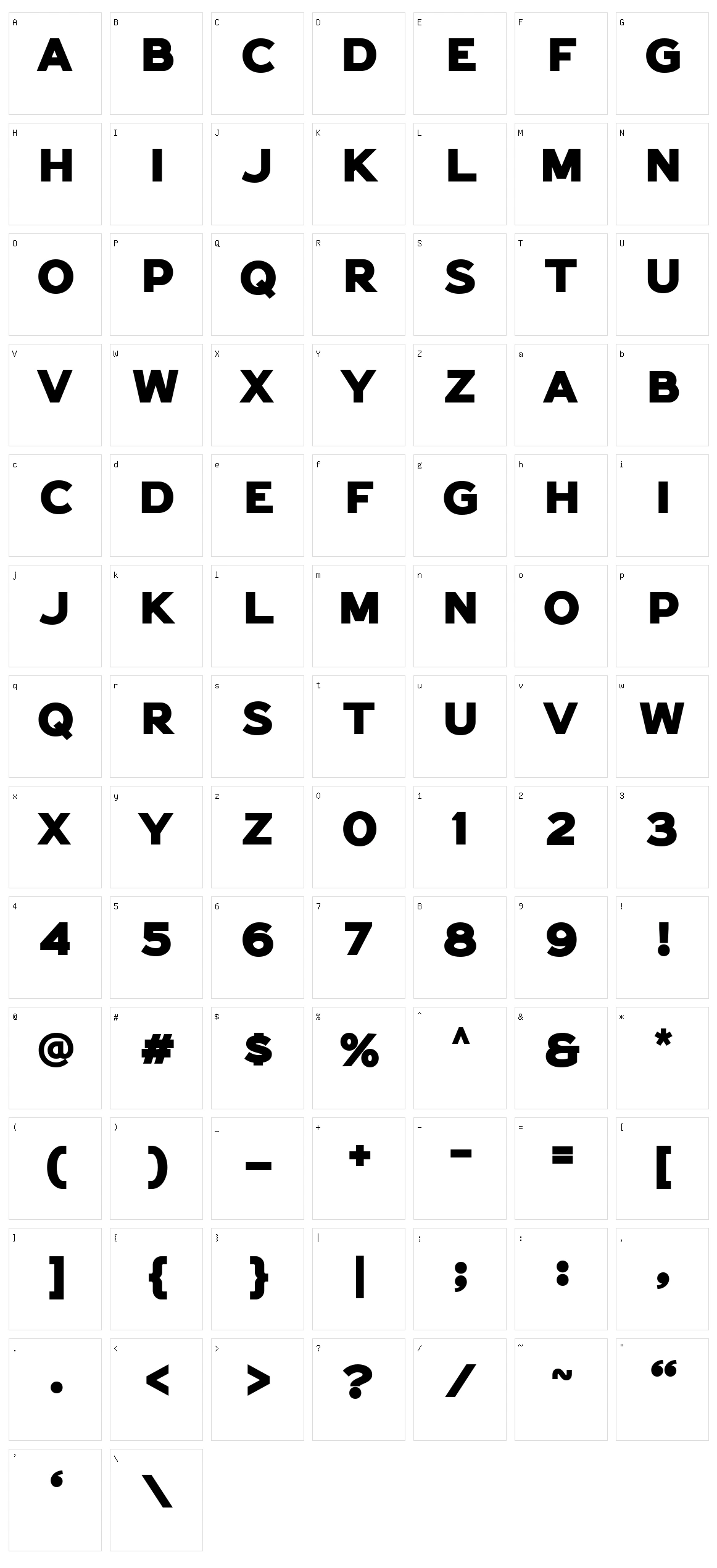 Homkiges Caps Character Set