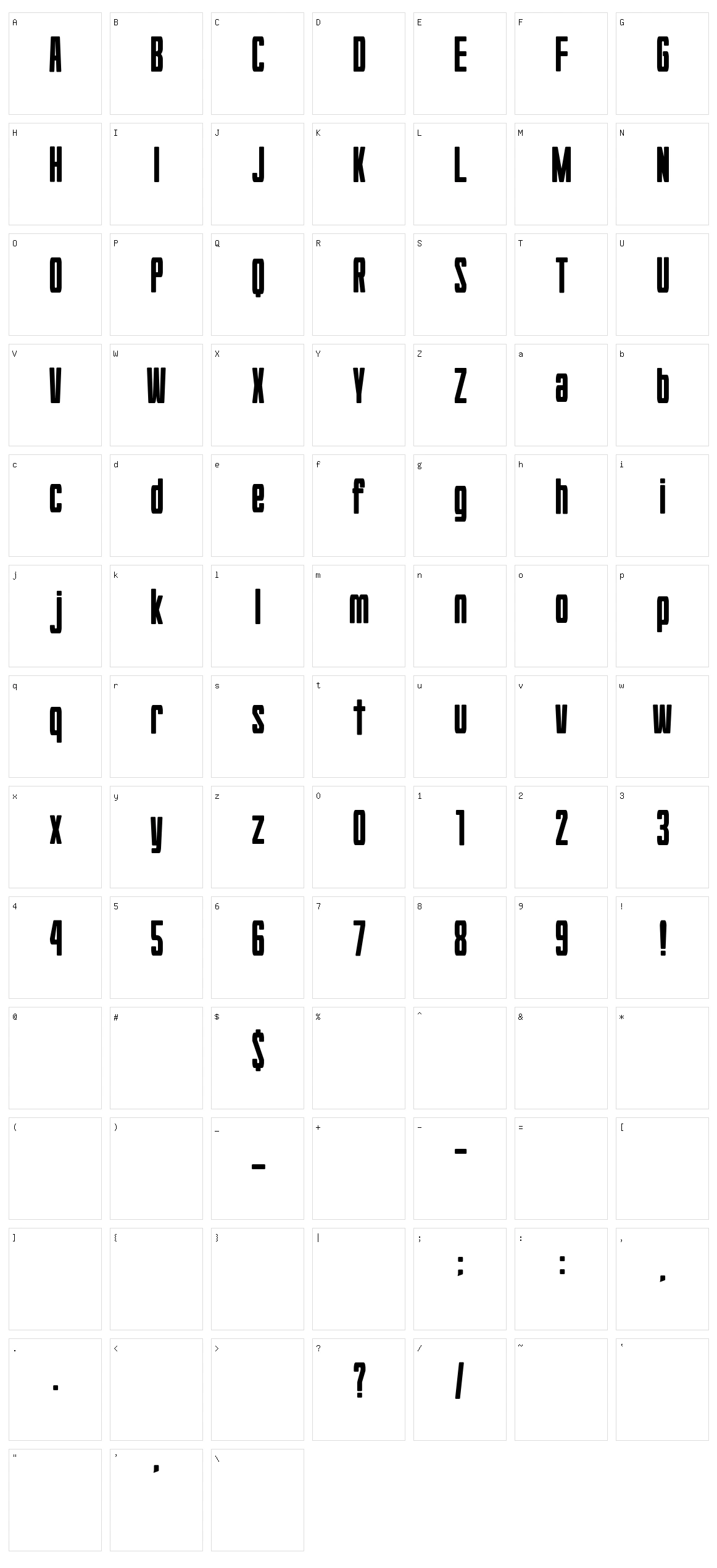 Hyouzi Display Character Set