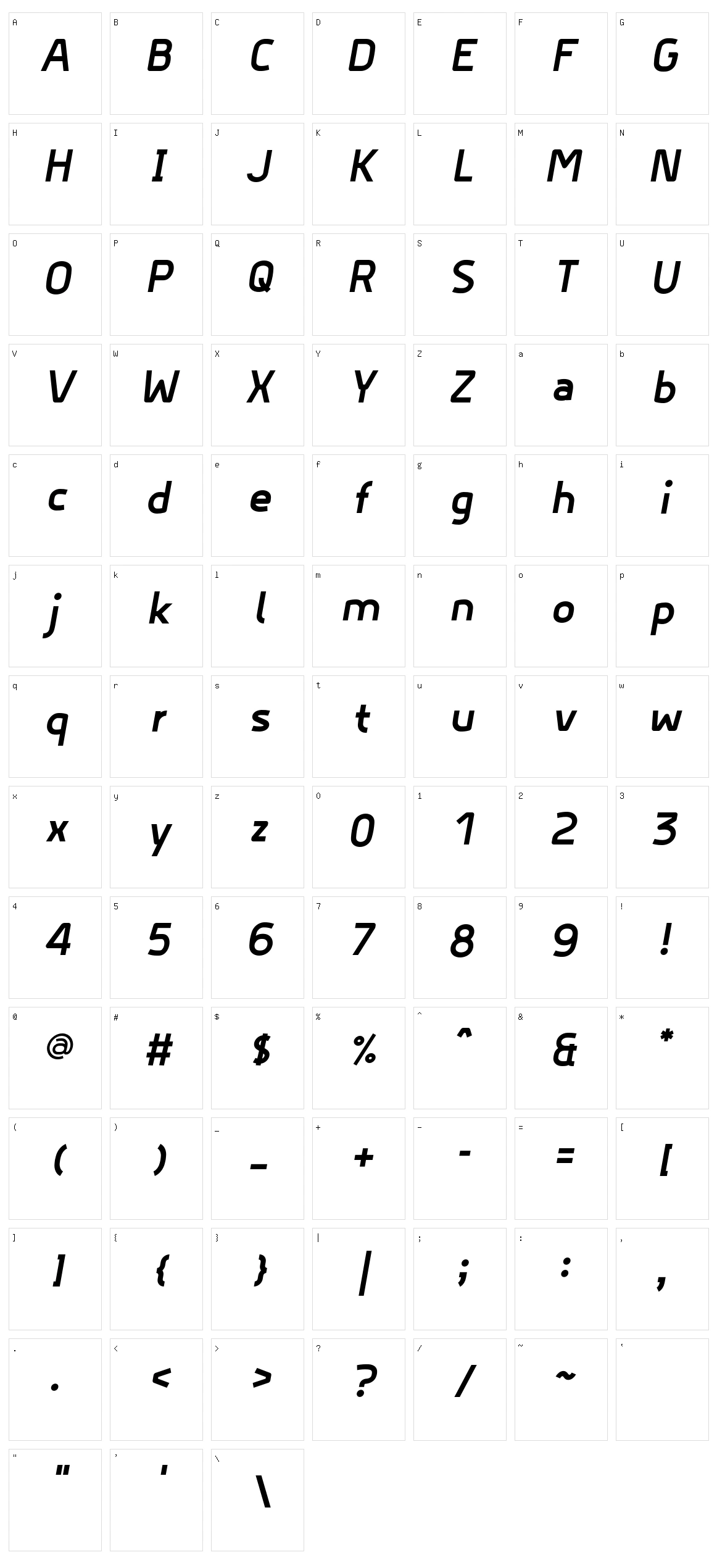 Hyperjump Character Set