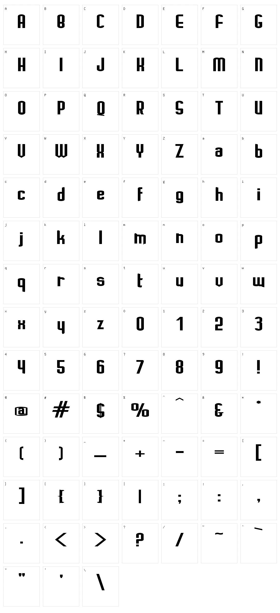 Ignoto Character Set