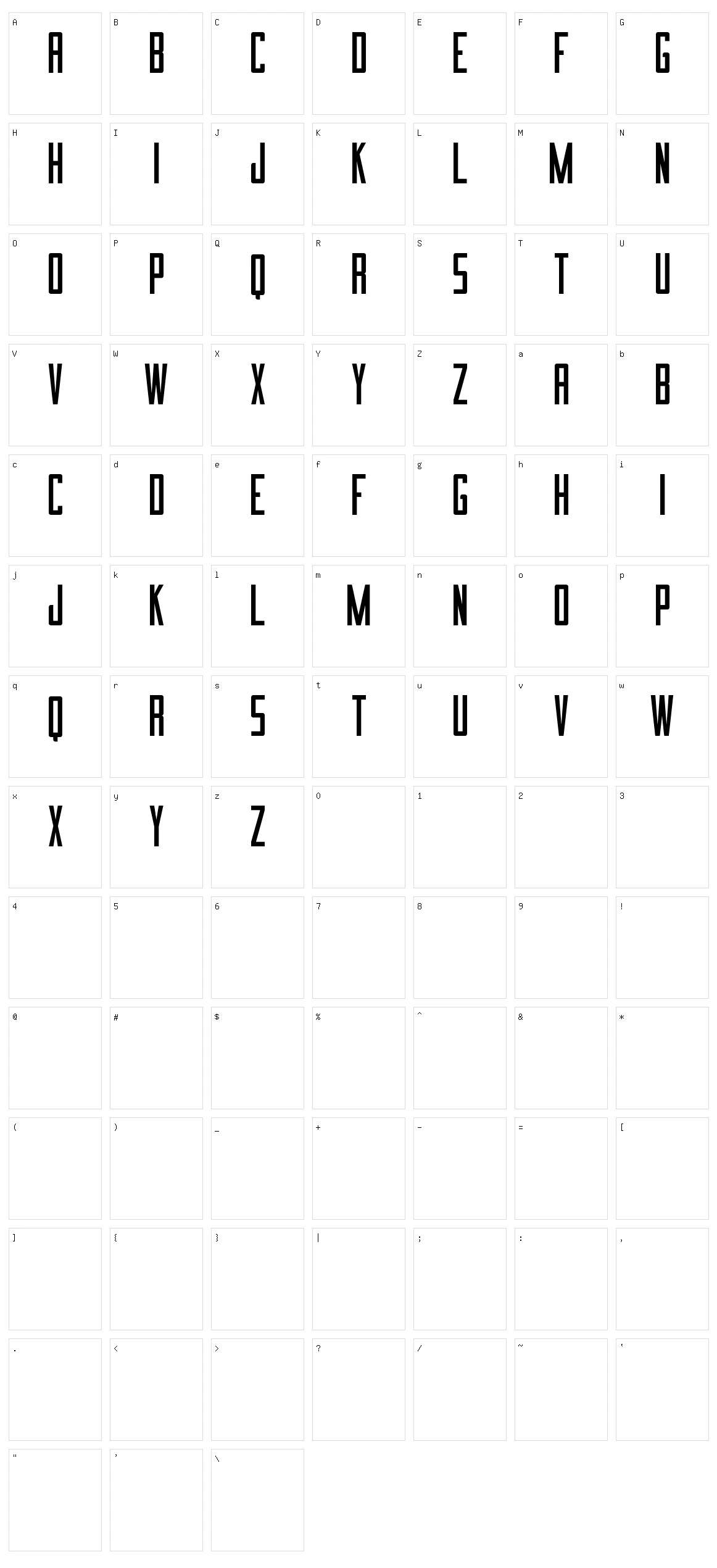 Imnova ST Character Set