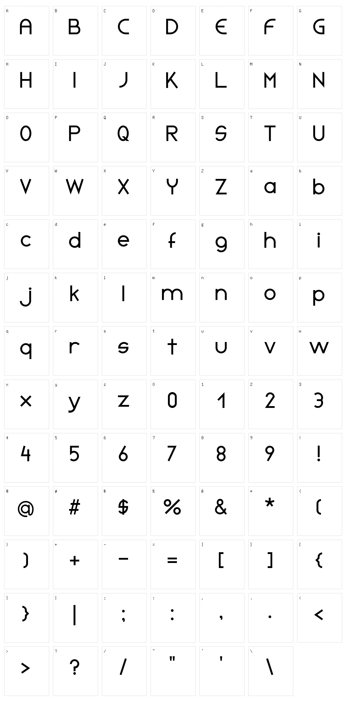 Initia Sans Character Set