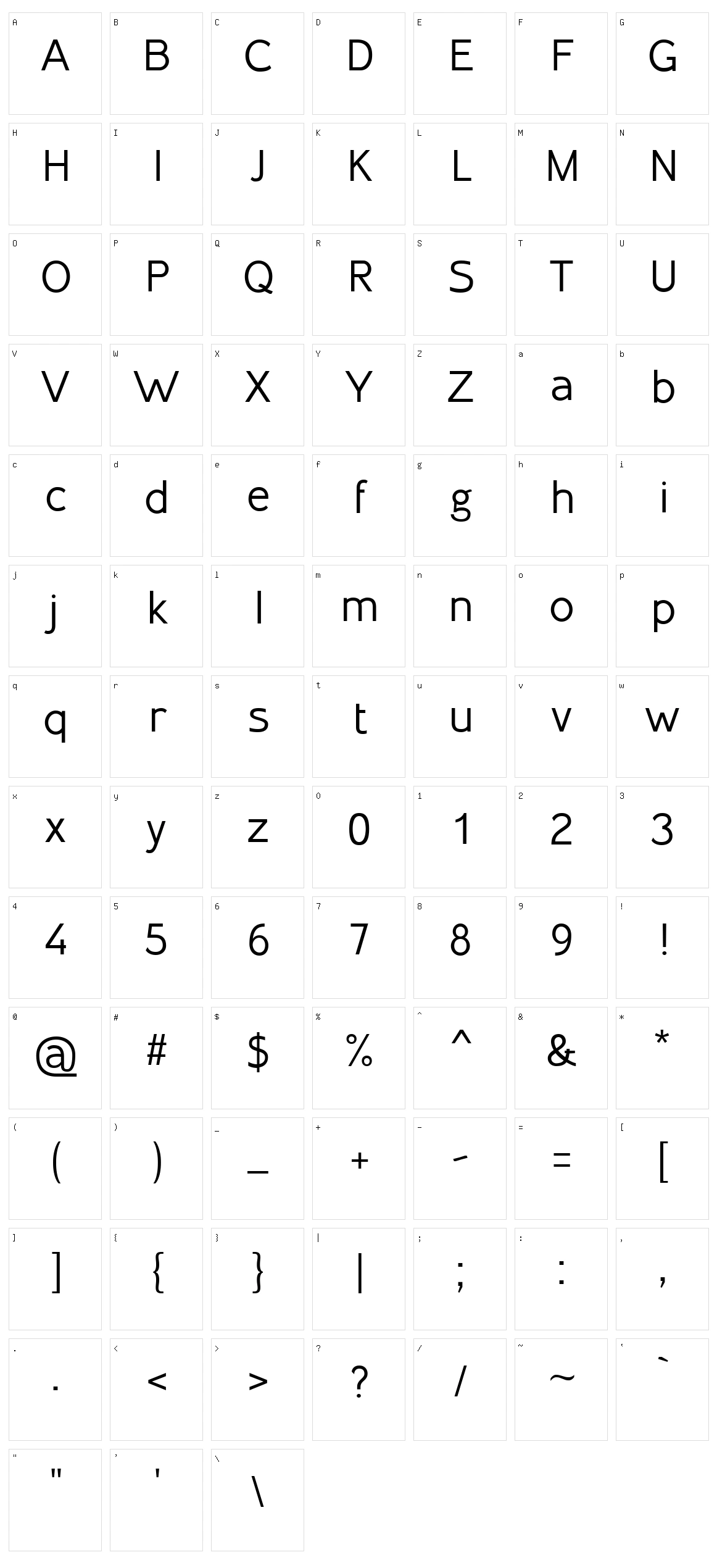Inprimis Character Set