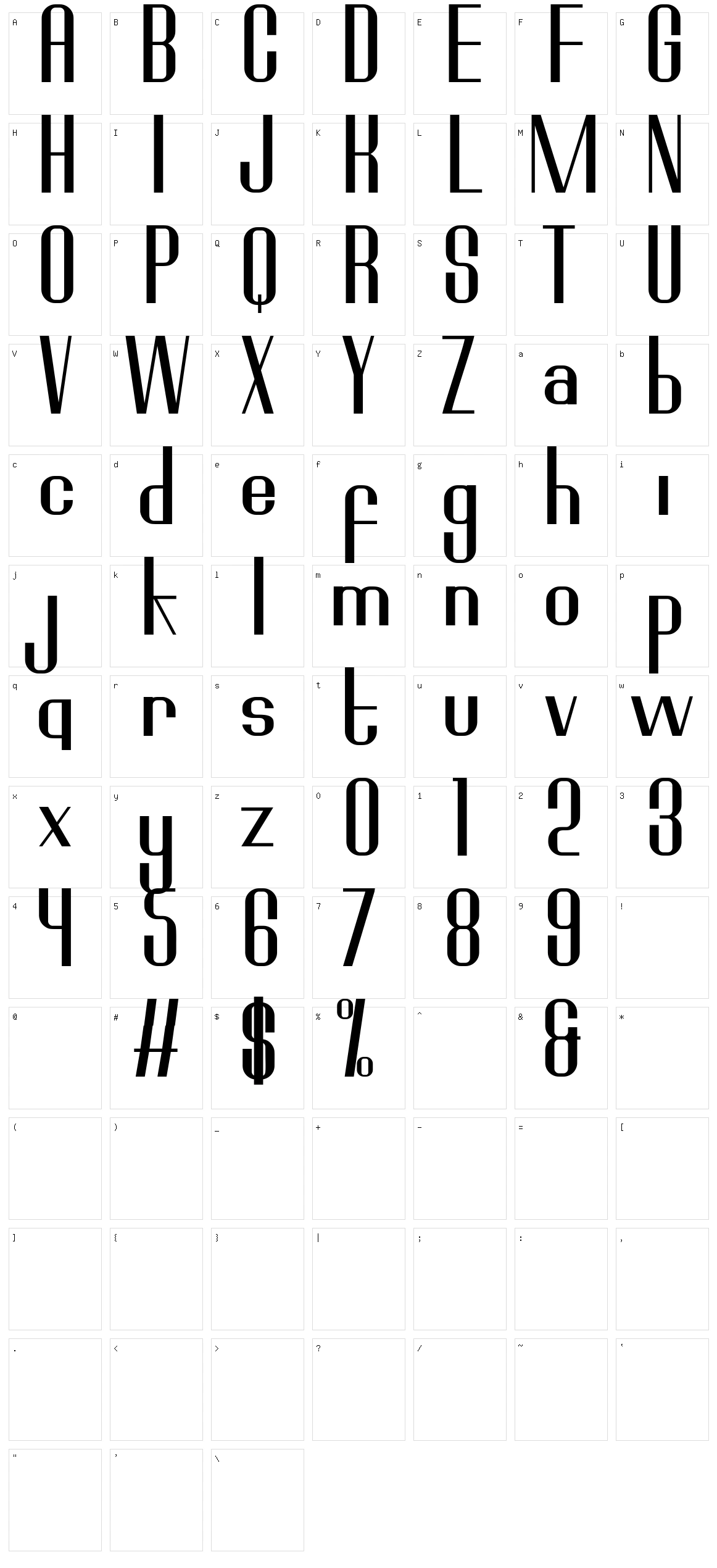 Interstelar Cab Character Set