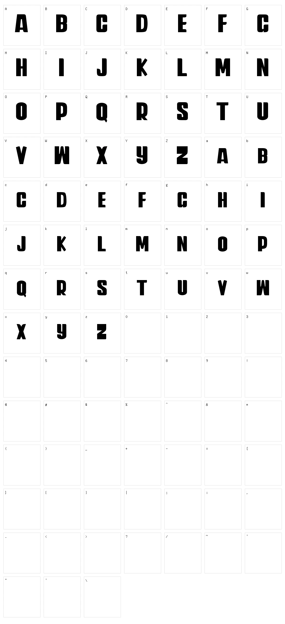 Iwanbanaran Weight Character Set