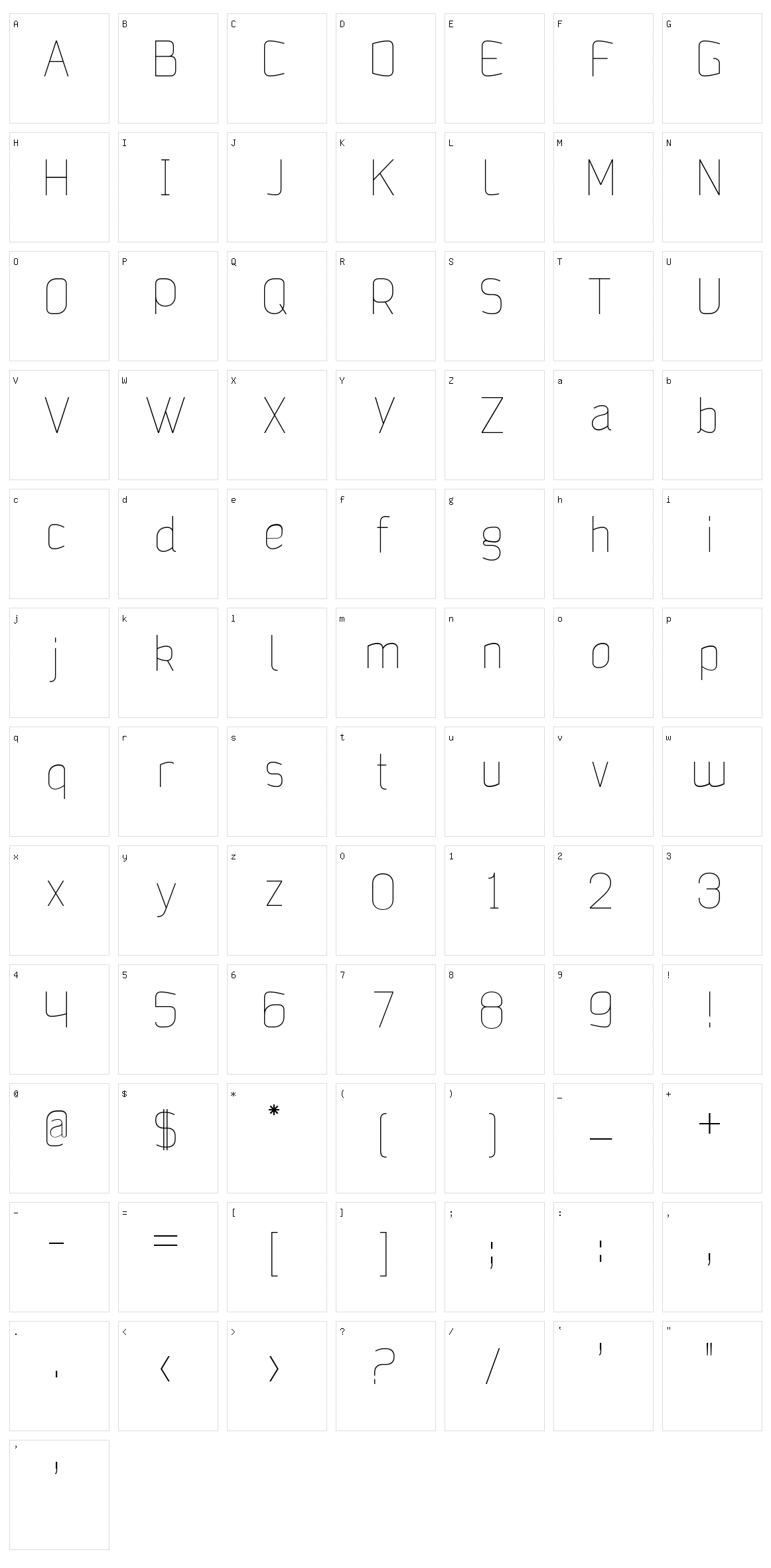 Jalane Light Character Set