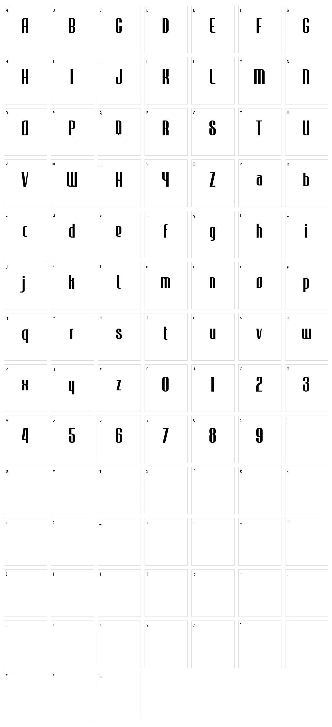 JECR Character Set