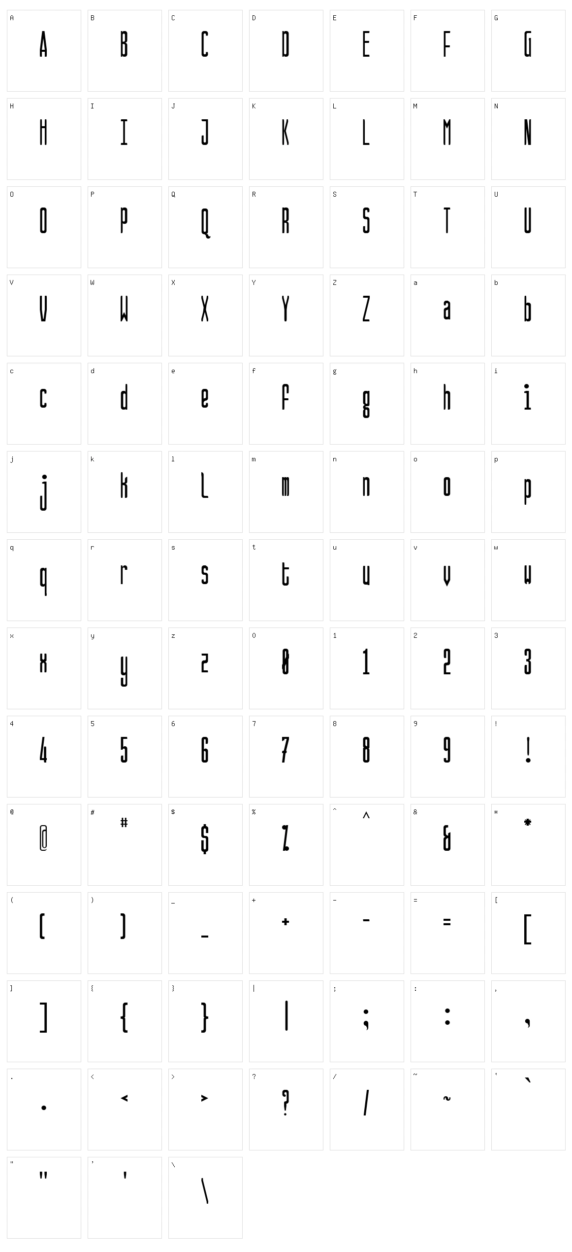 Jonarun Character Set