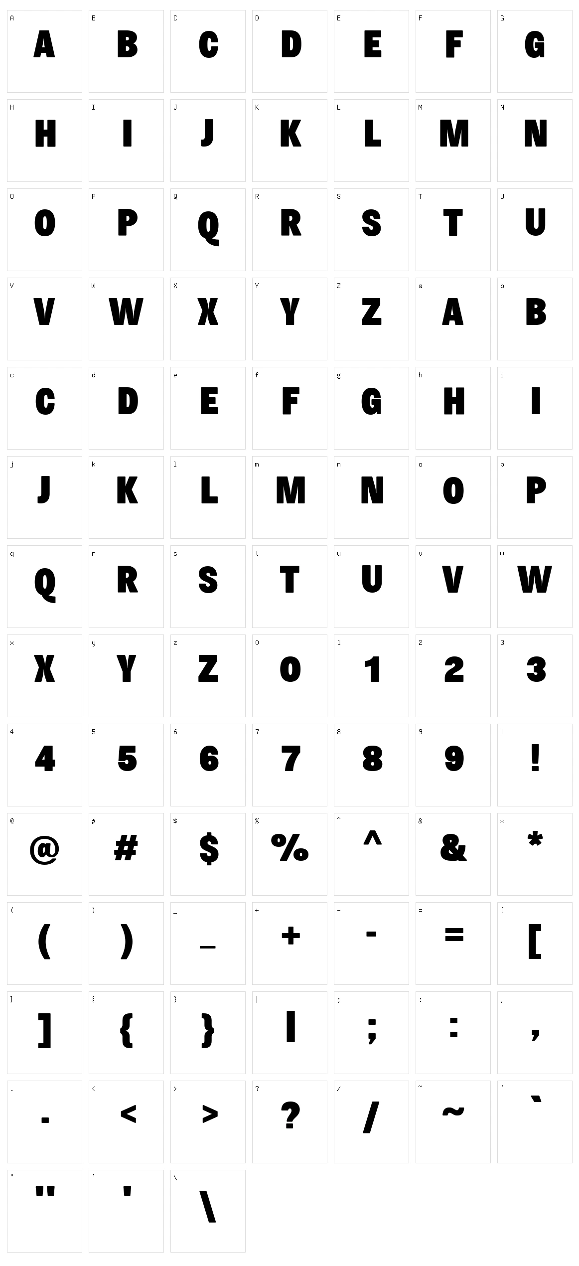 Juzif Character Set