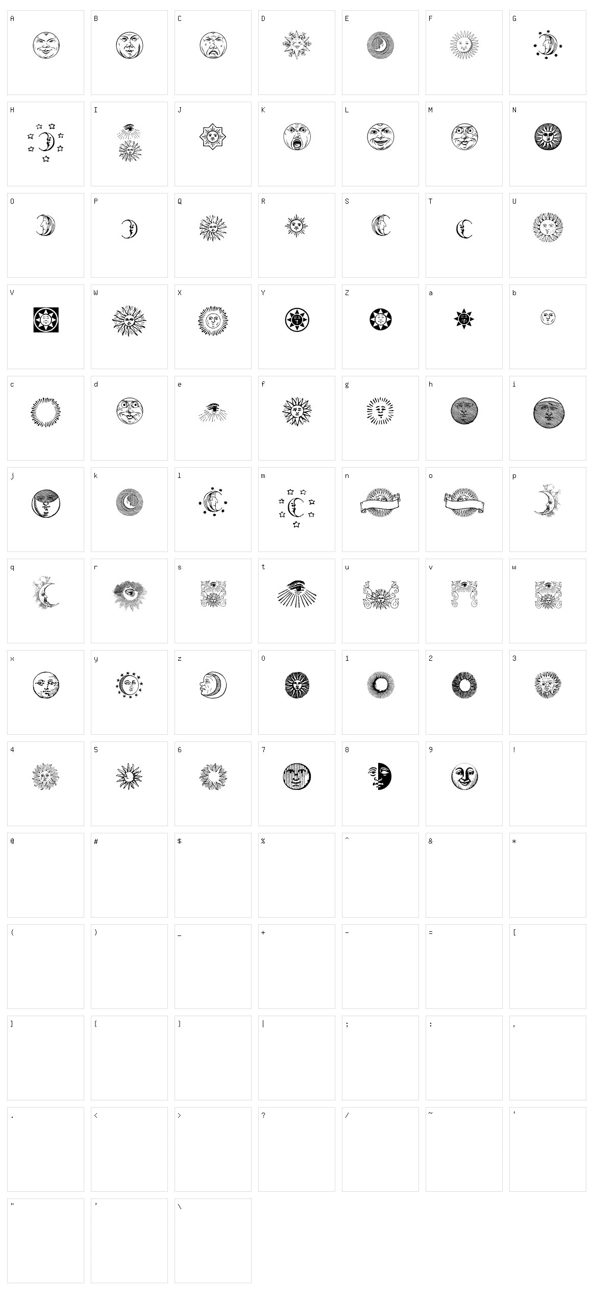 Astrodings Character Set