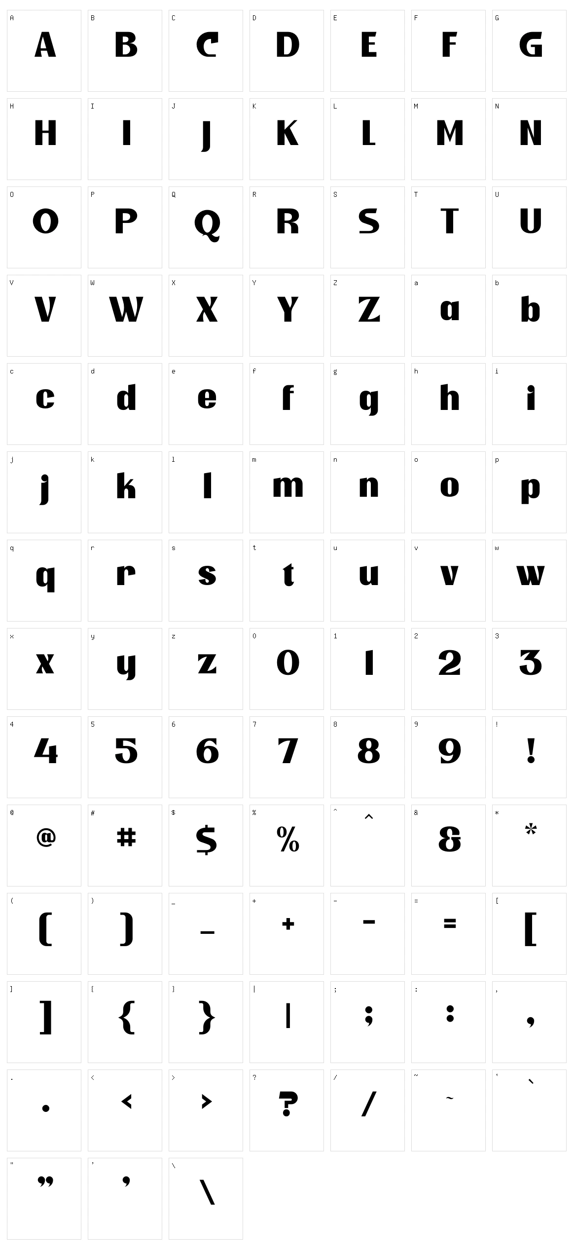 Kalimar Character Set