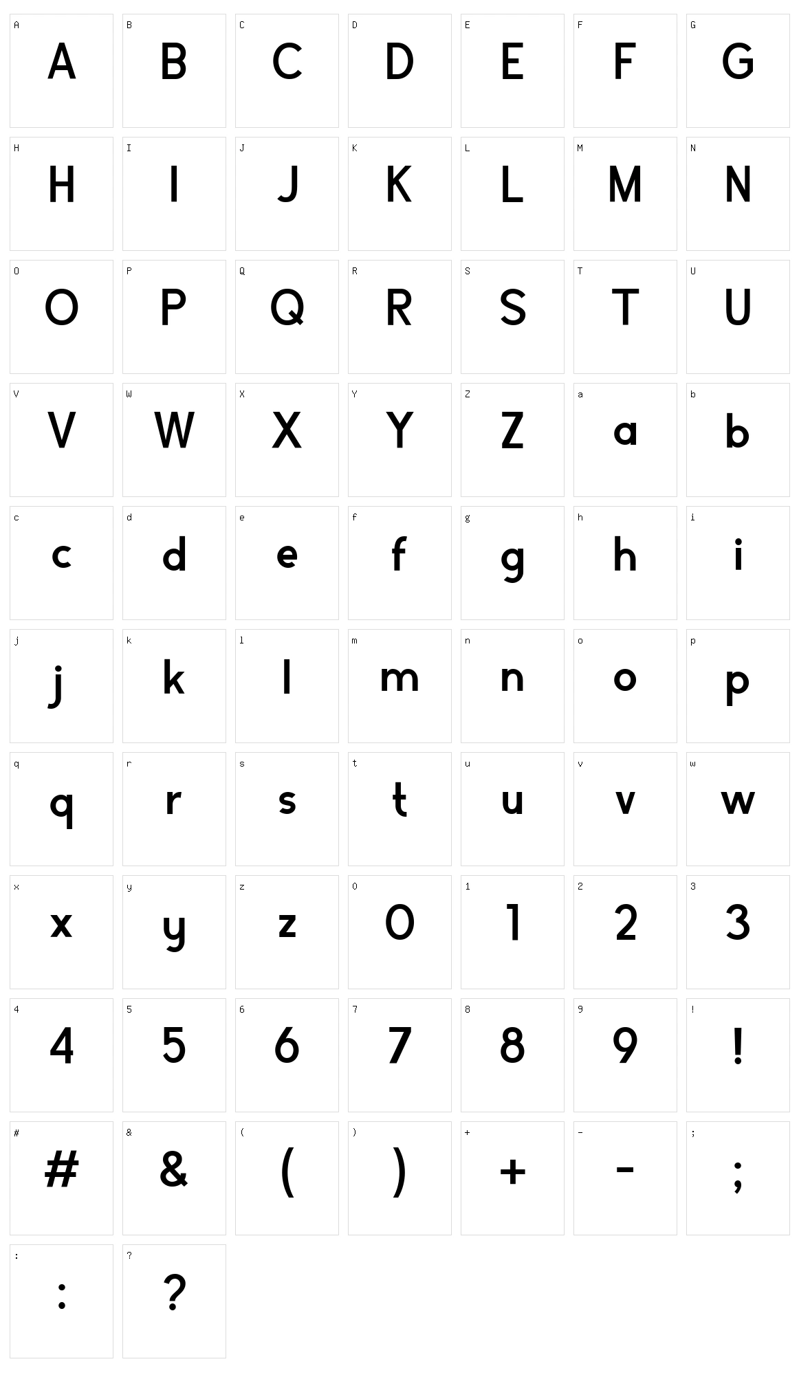 Kalistra Character Set