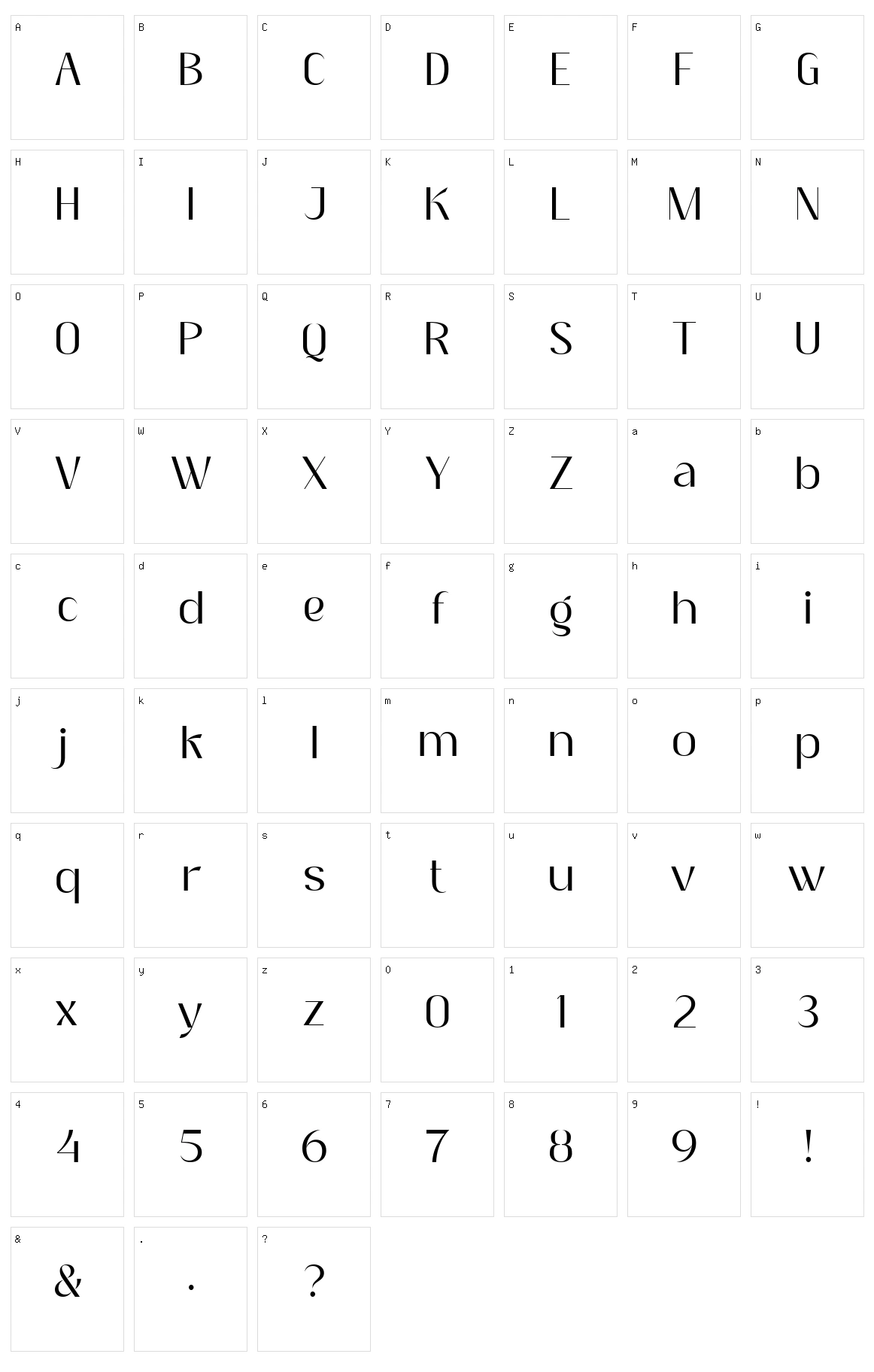 Kalivo Character Set