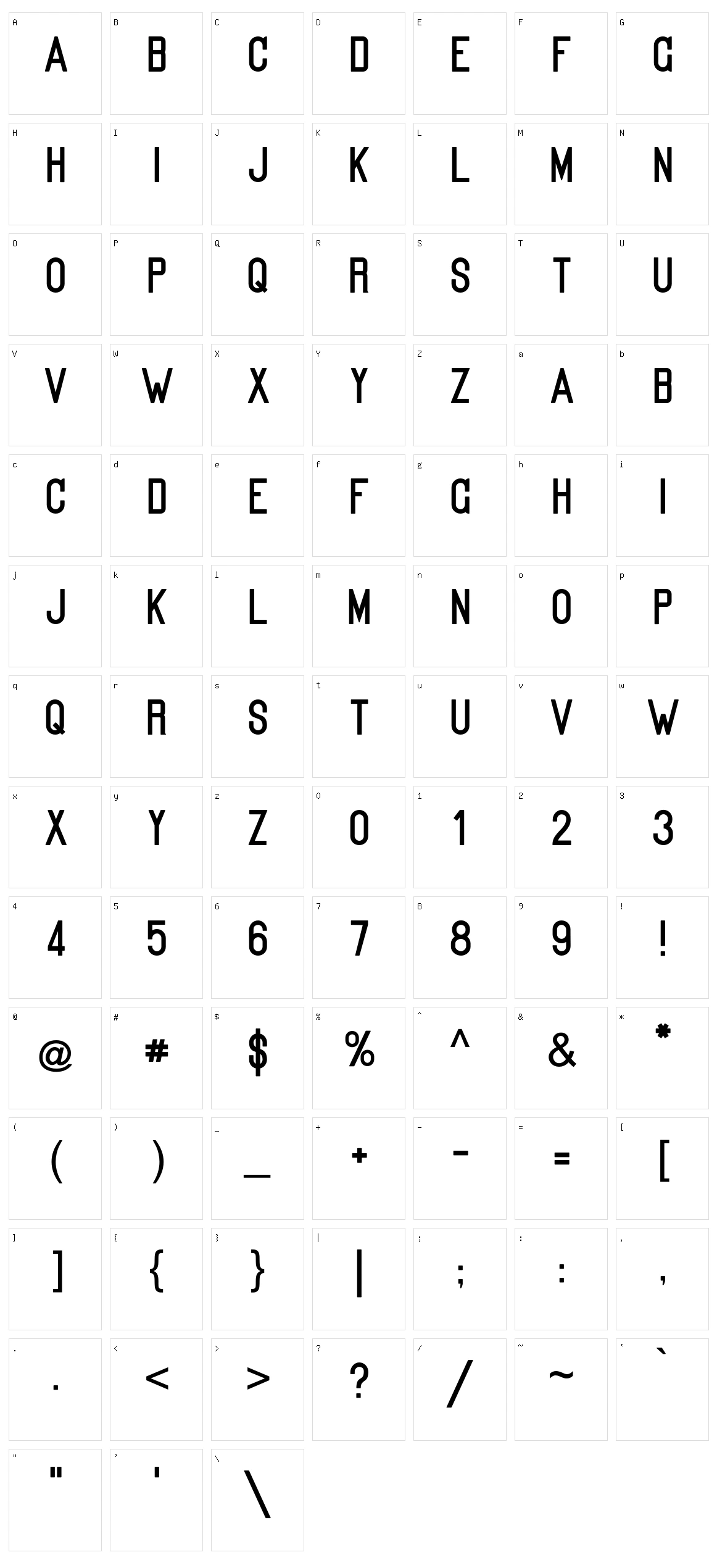 Kanalisirung Character Set