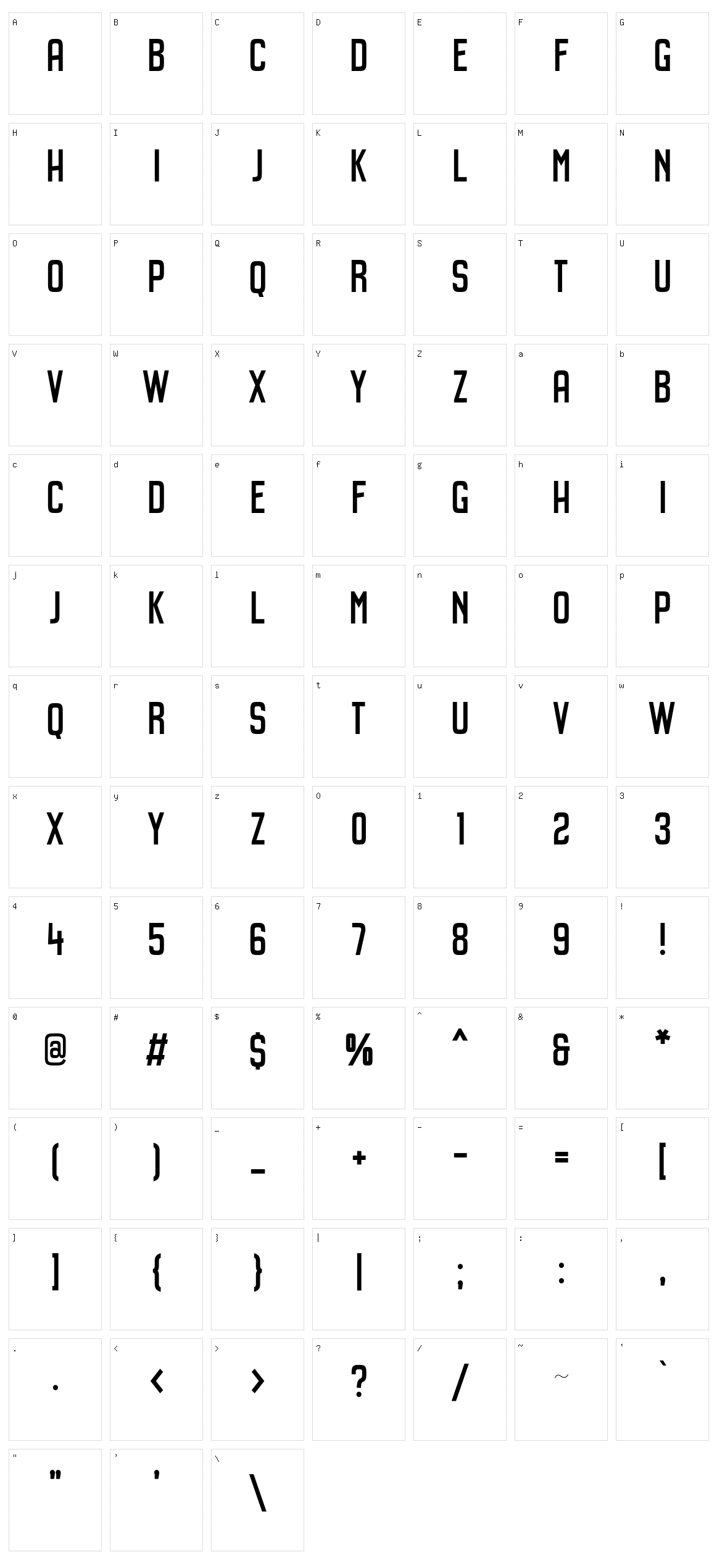 Kenga Kaya Character Set