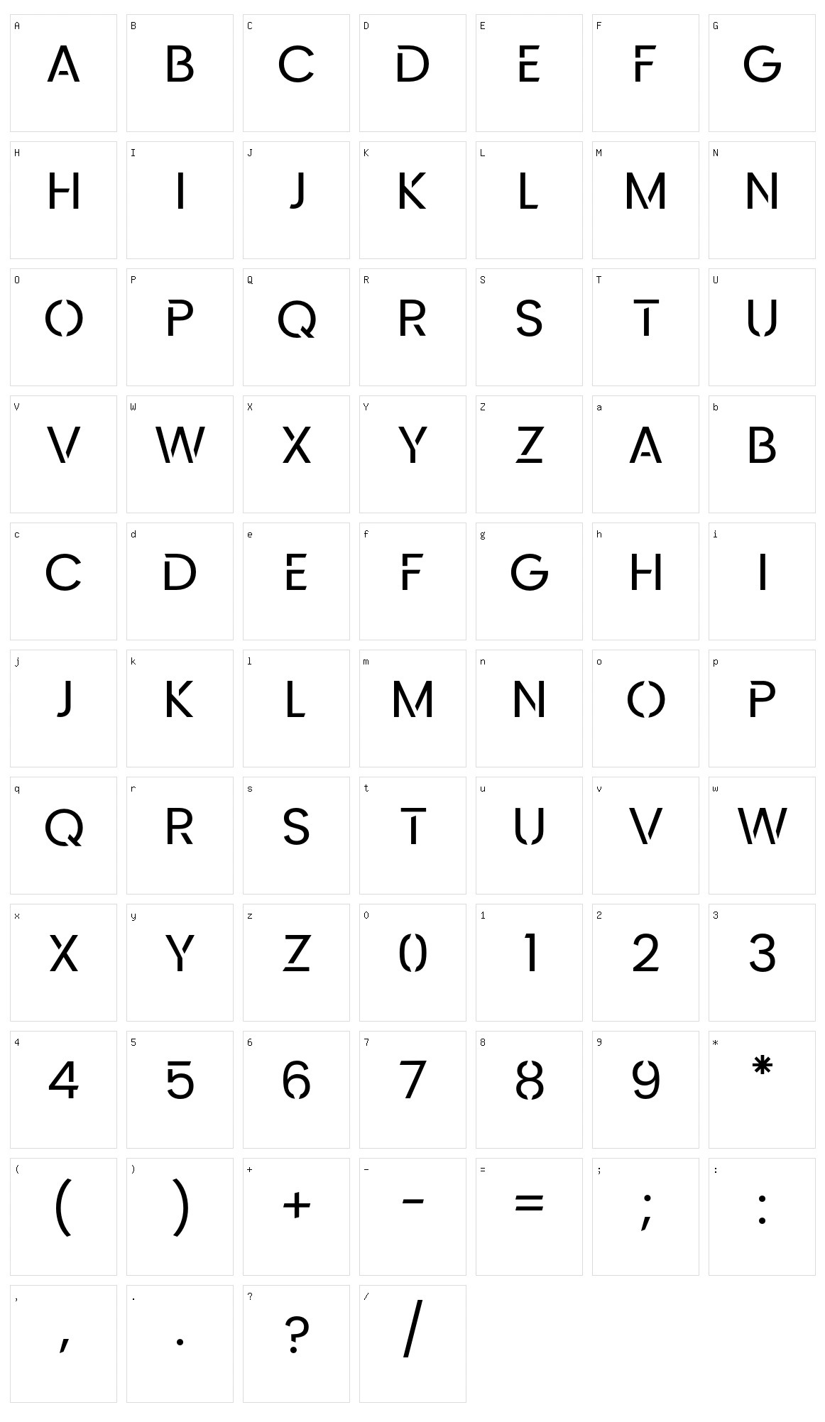 Kerox Character Set