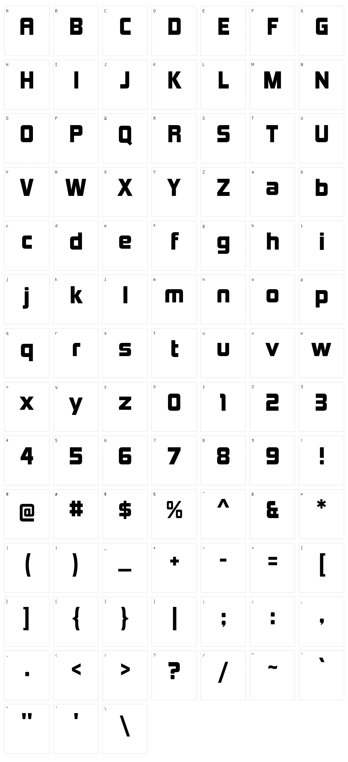 Kimberley Character Set