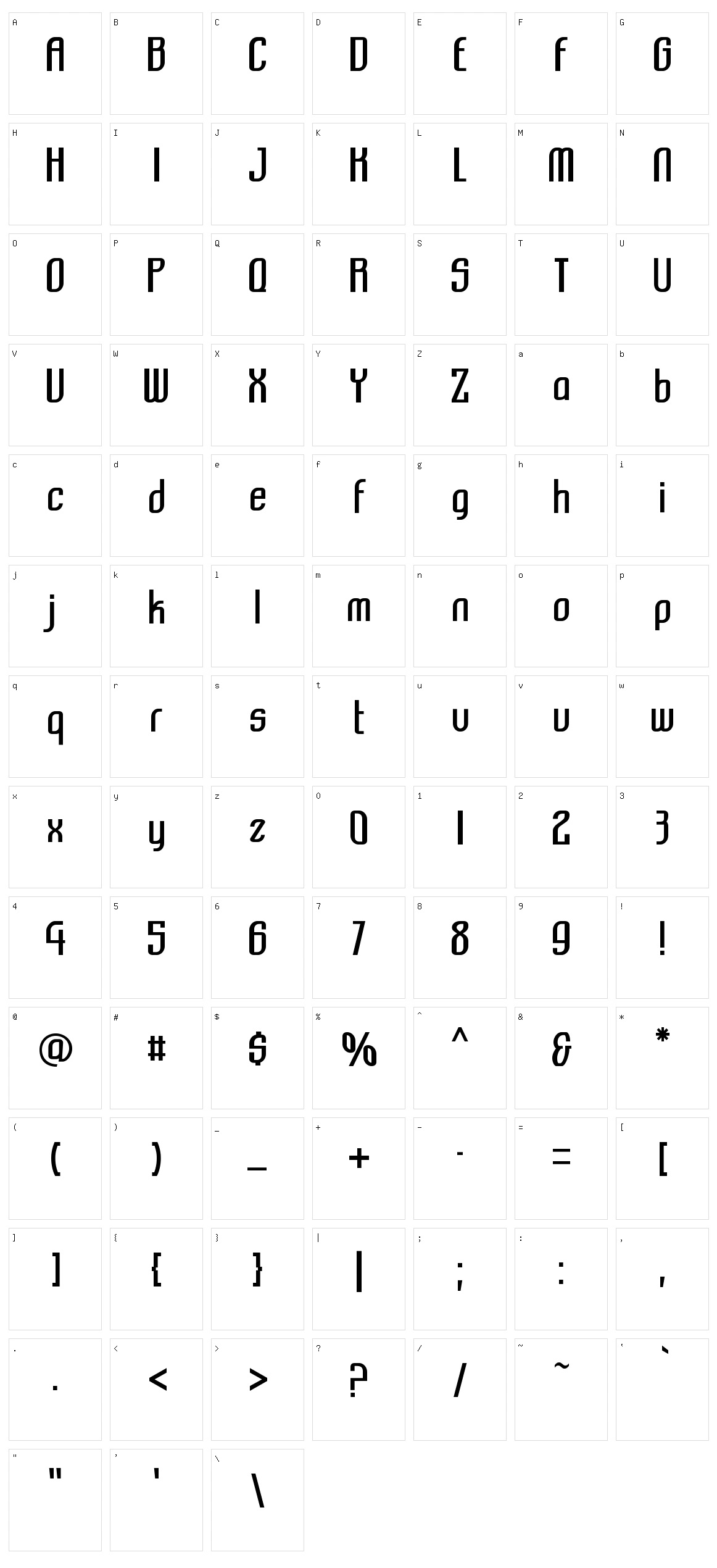 Komikazba Character Set