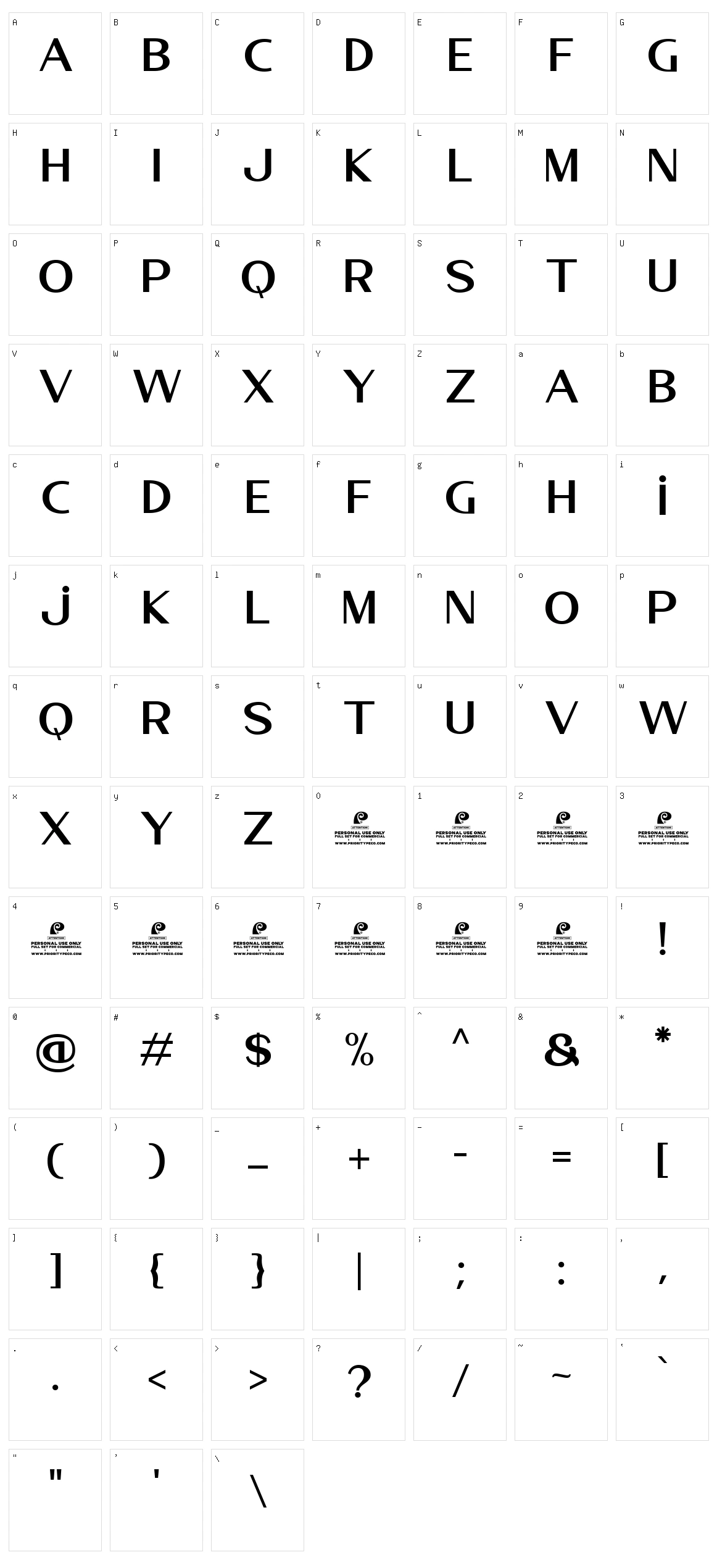 Kosans Character Set