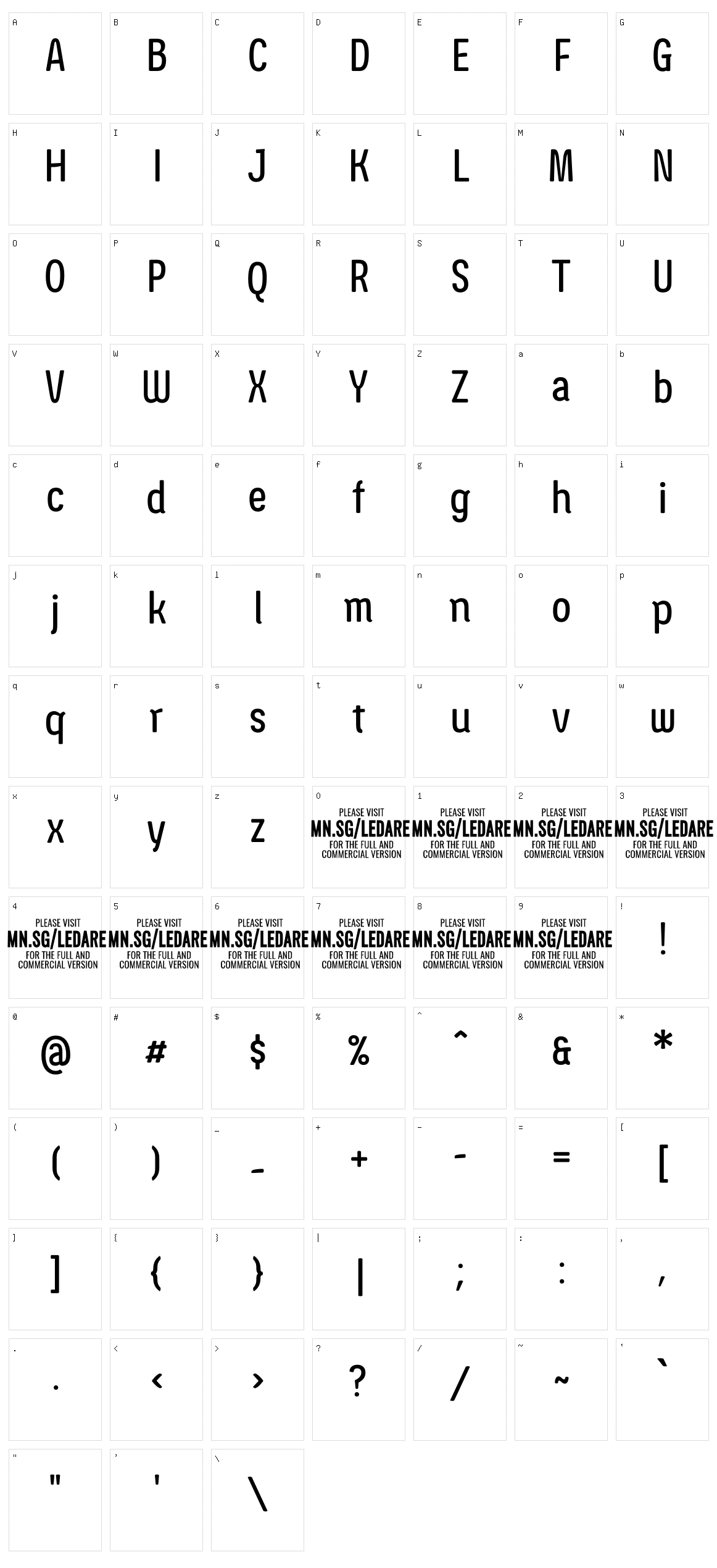 Ledare Character Set