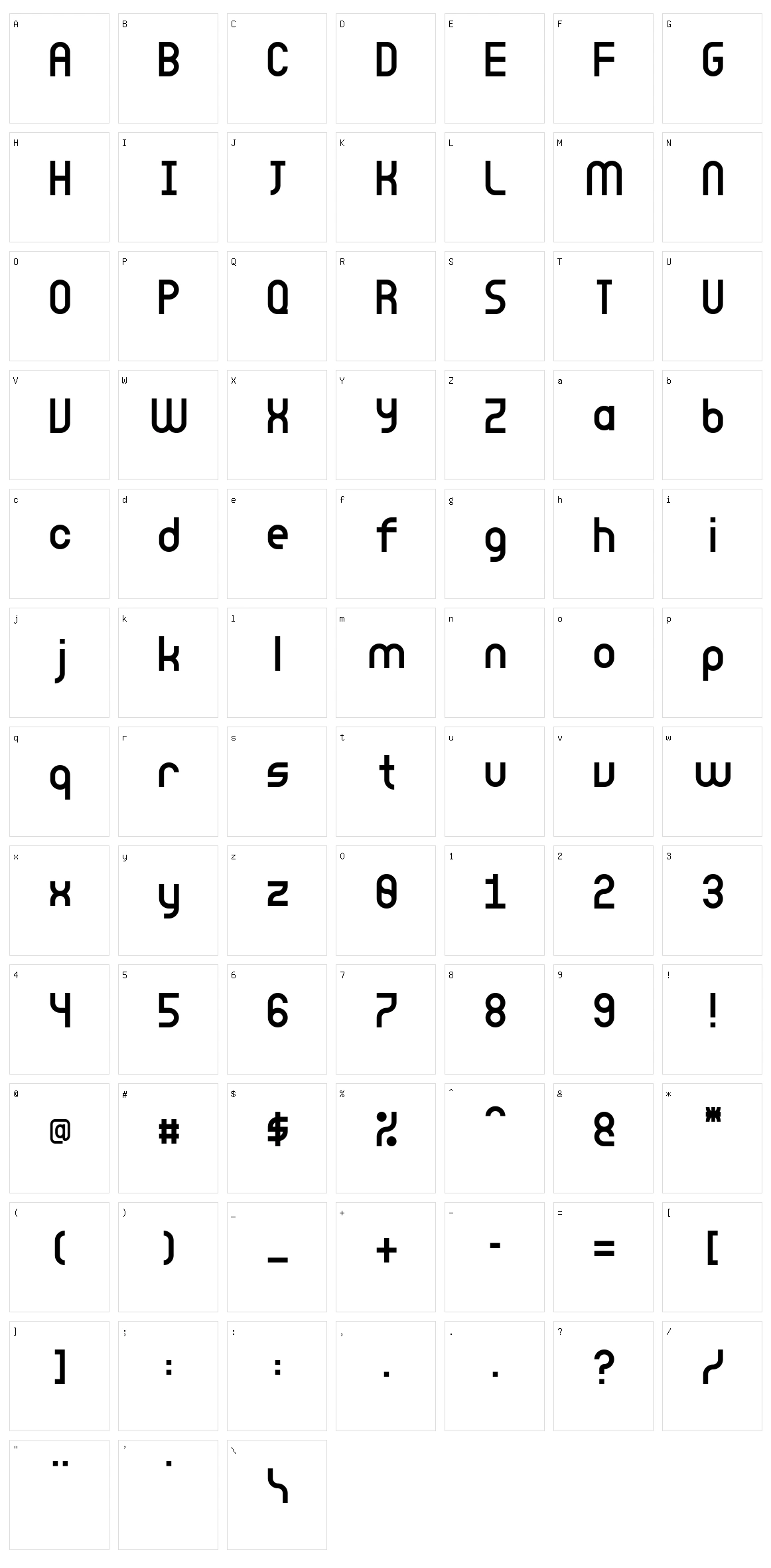 Lee Haus Sans Character Set