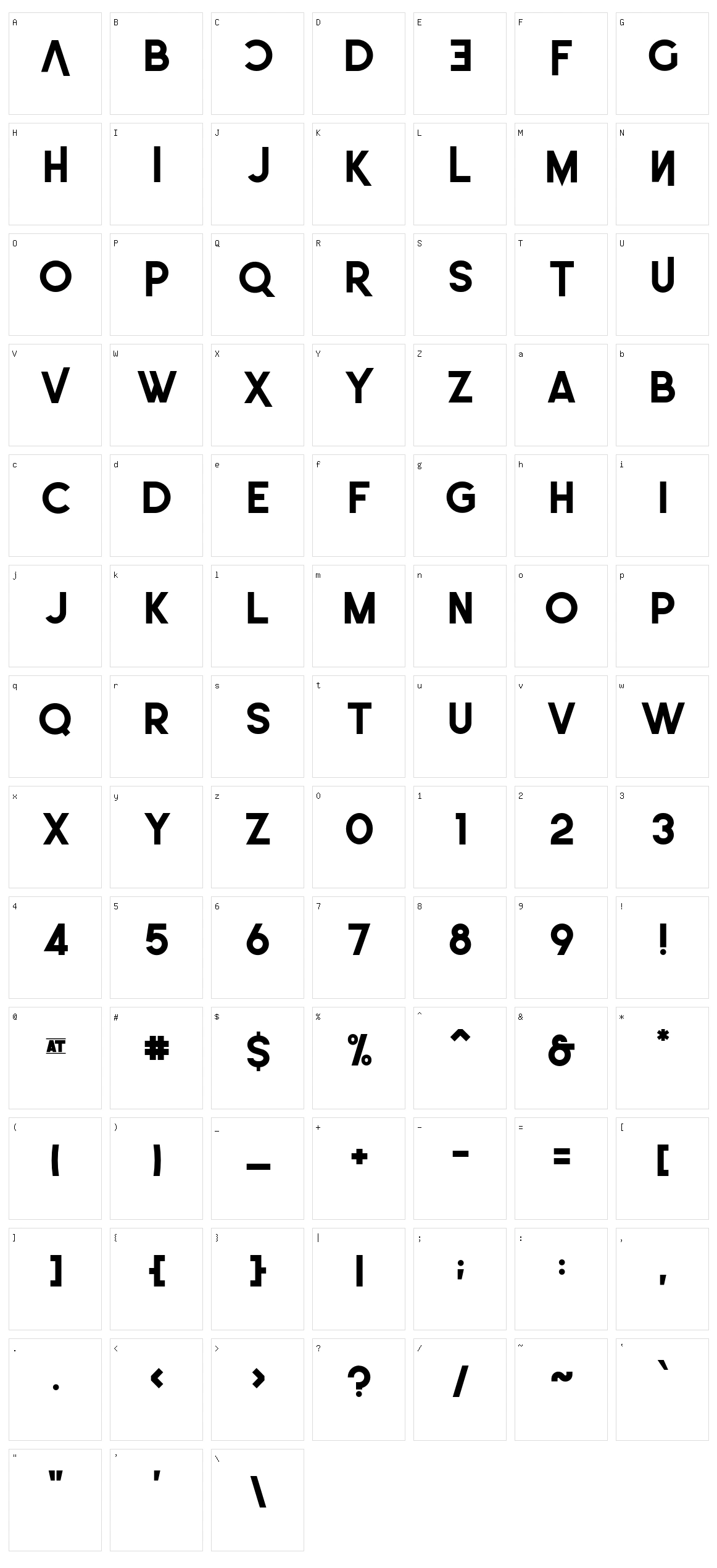 Leonardo Character Set