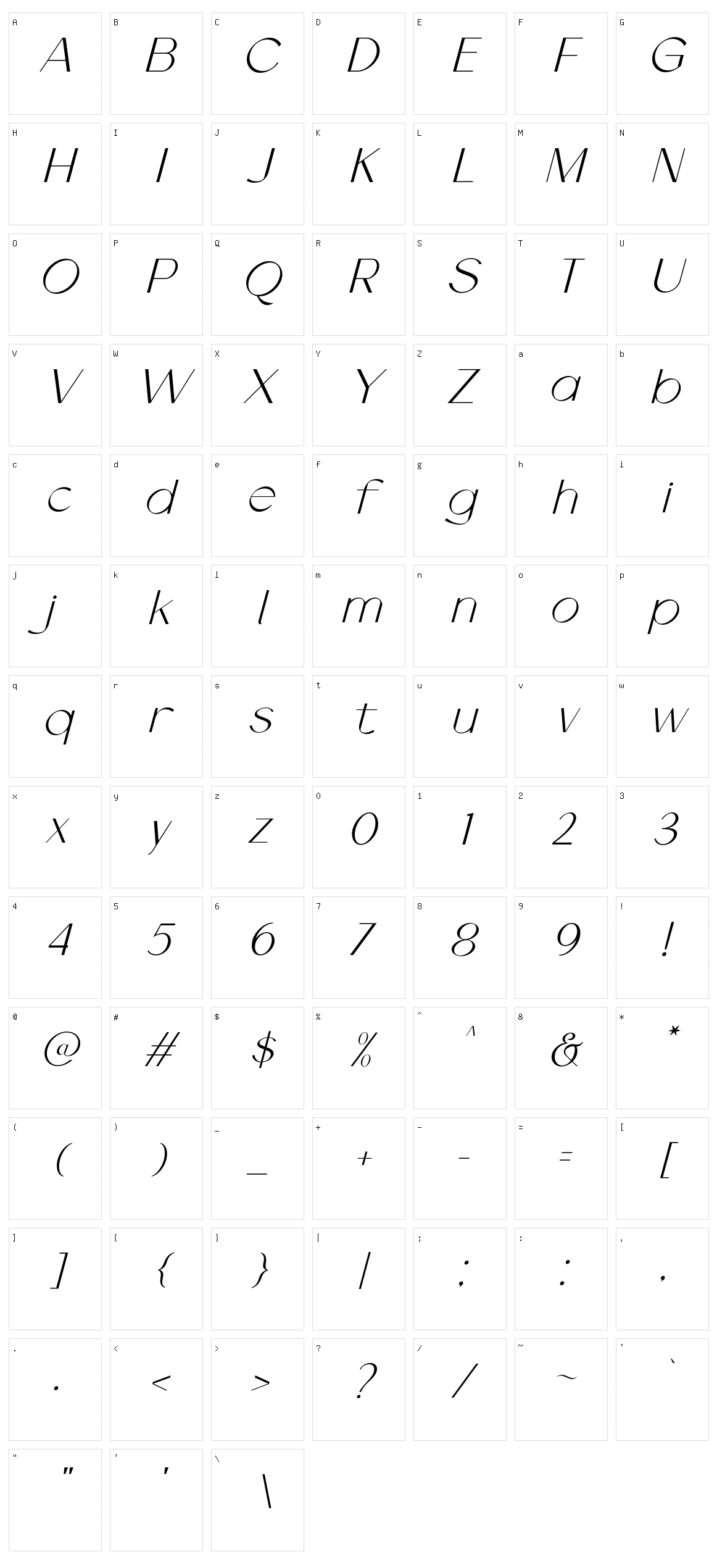 Leronine Character Set