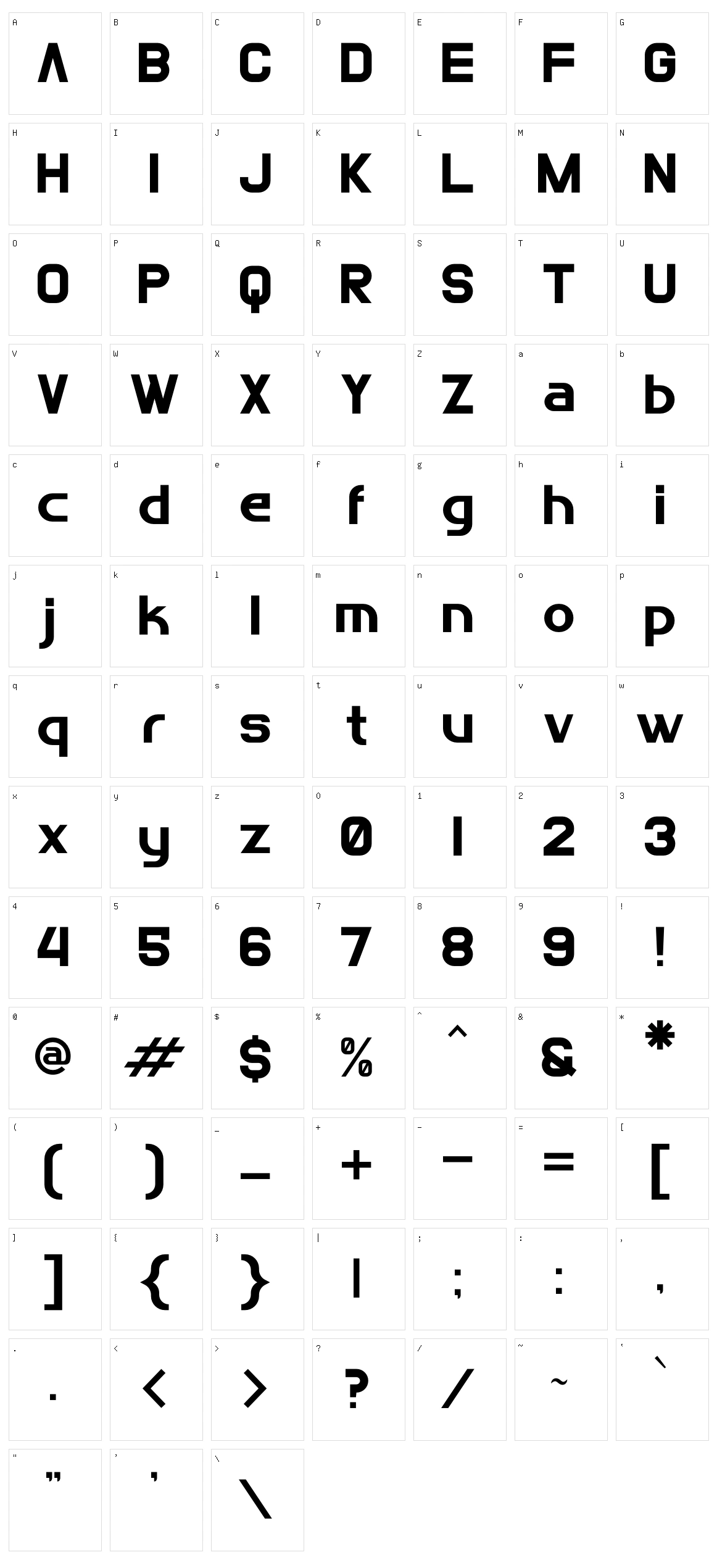 Letbrigor Character Set
