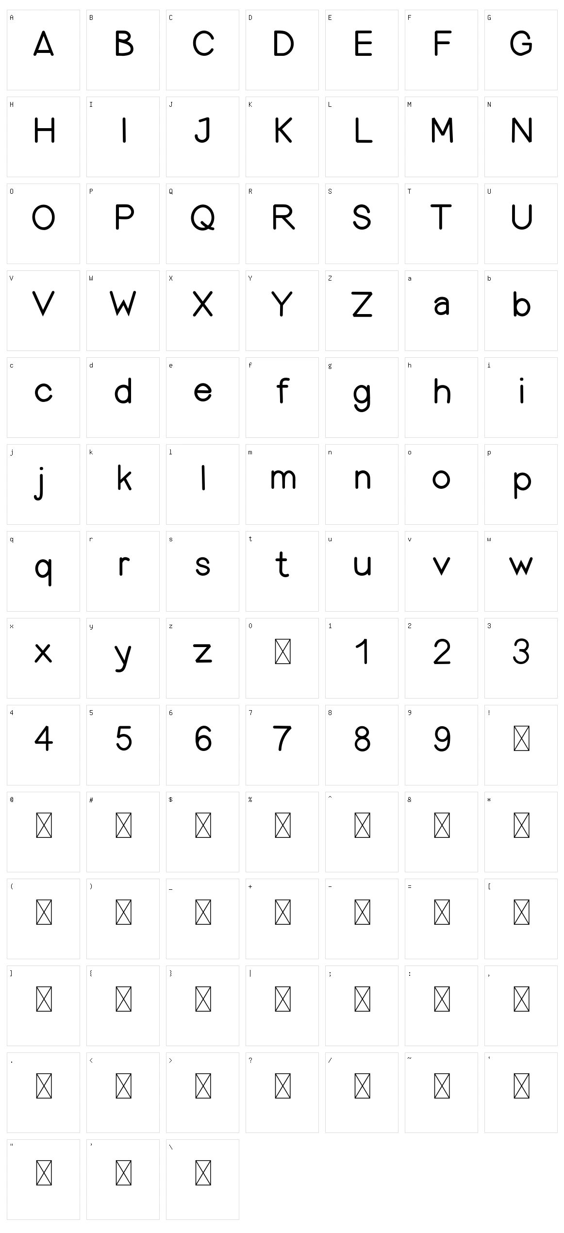 Liburanco Character Set
