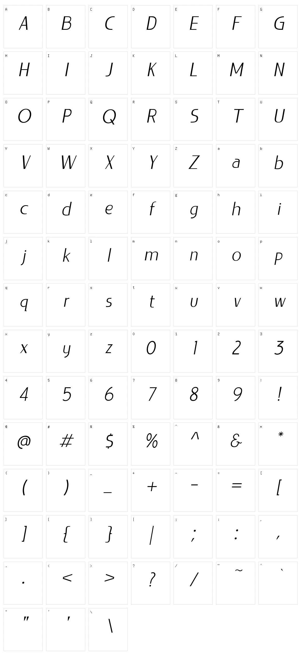 Lieur Character Set