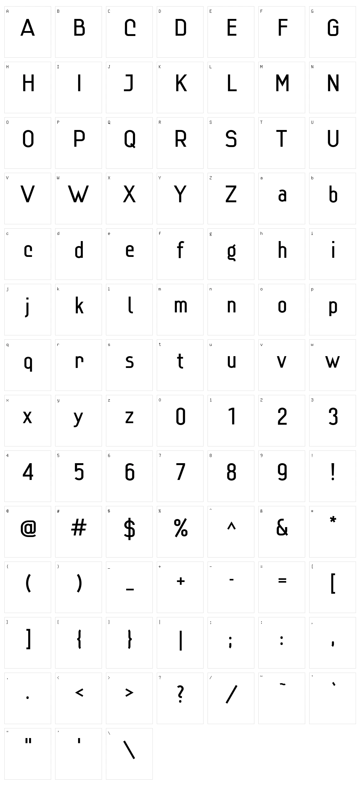 Lindau Character Set