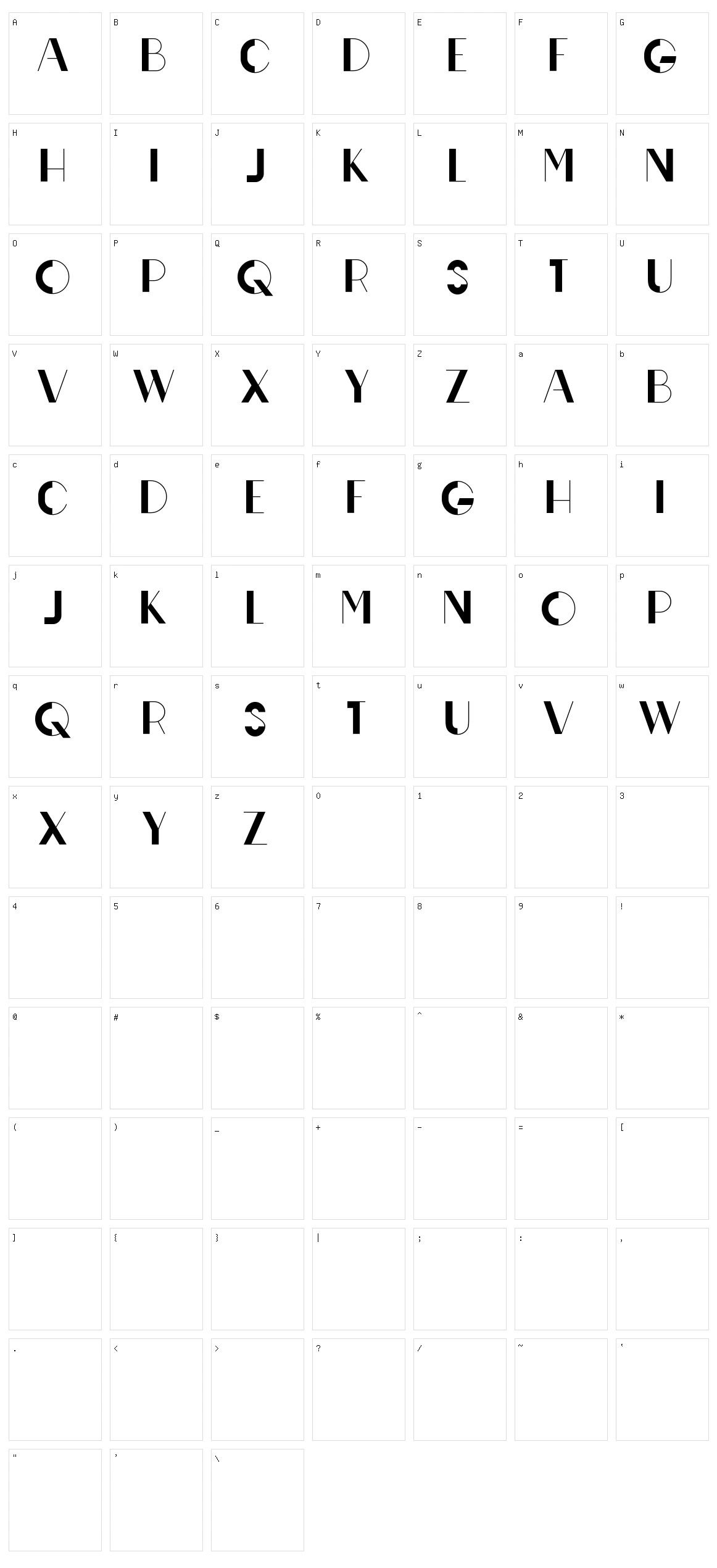Line Character Set