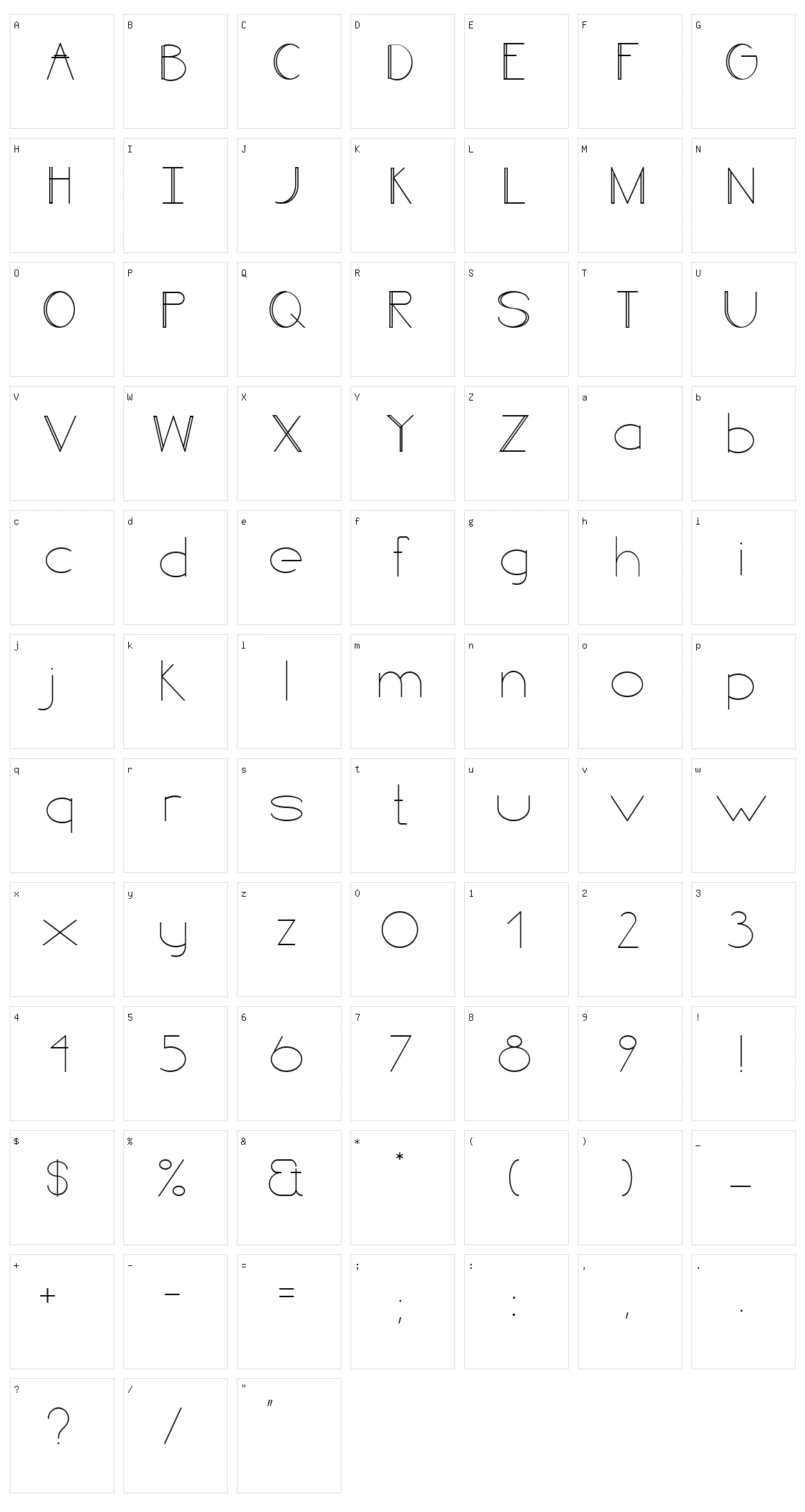 Line style Character Set