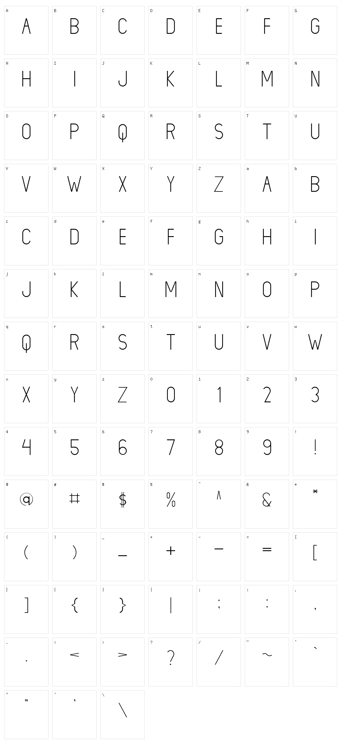 Lionello Character Set