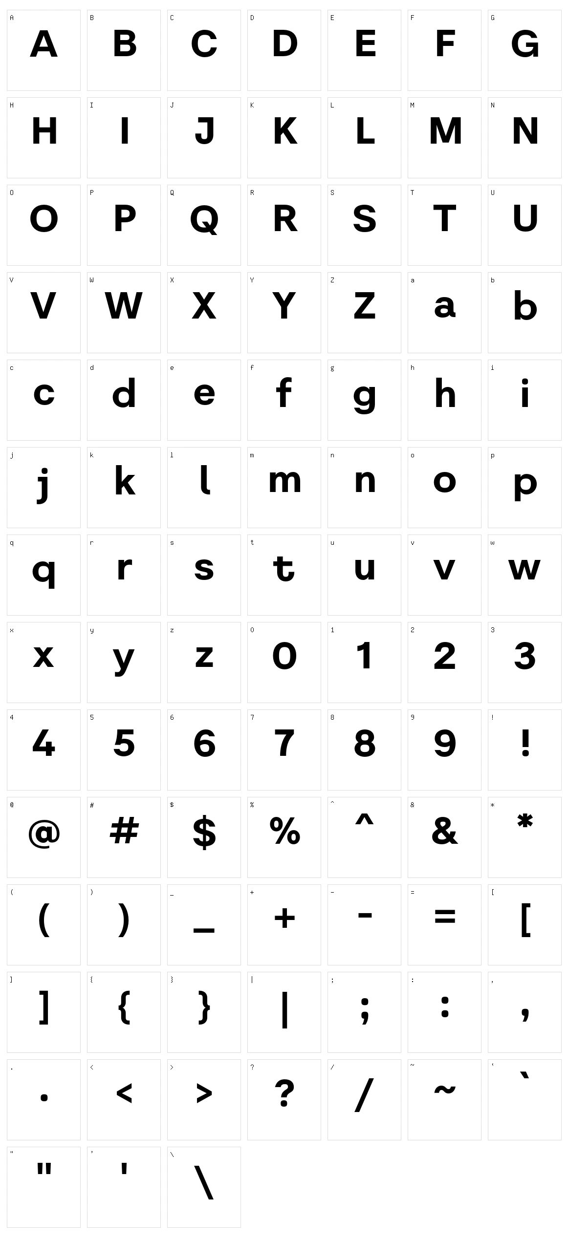Literal Character Set