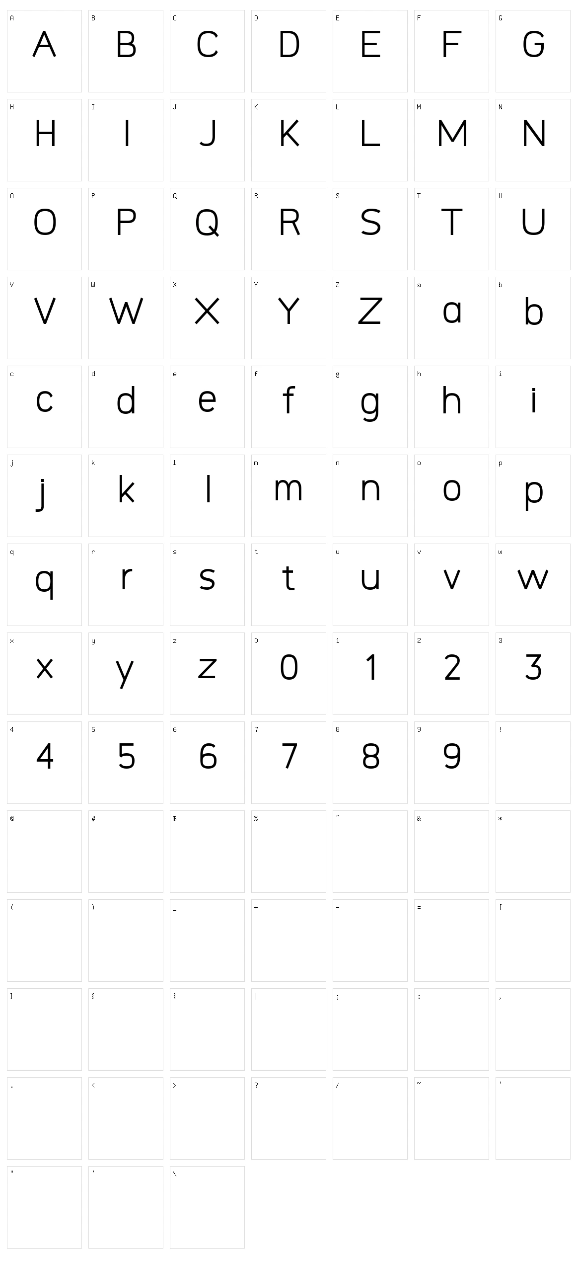 Logico Sans Character Set