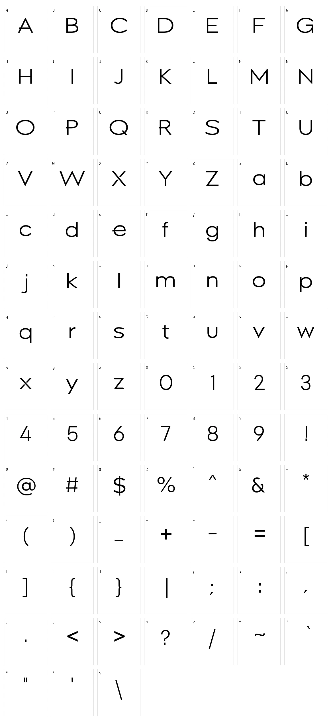 Logoplexi Character Set