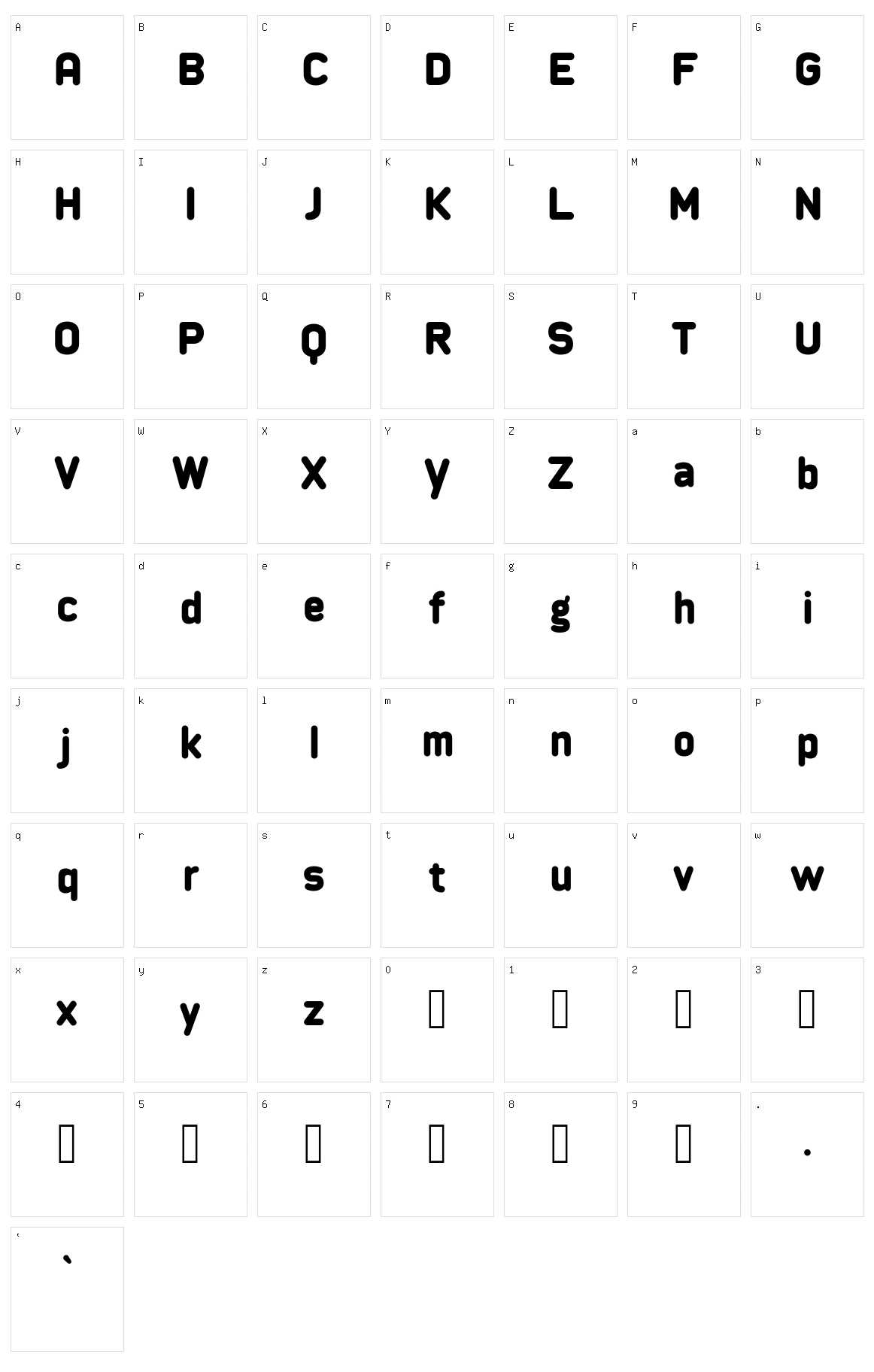 Longdoosi Character Set