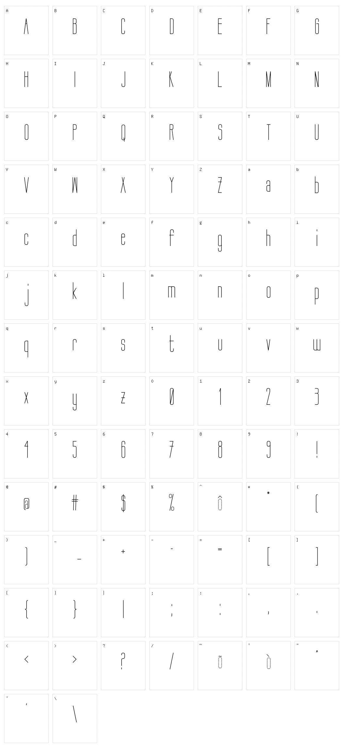 Loremipsum Character Set