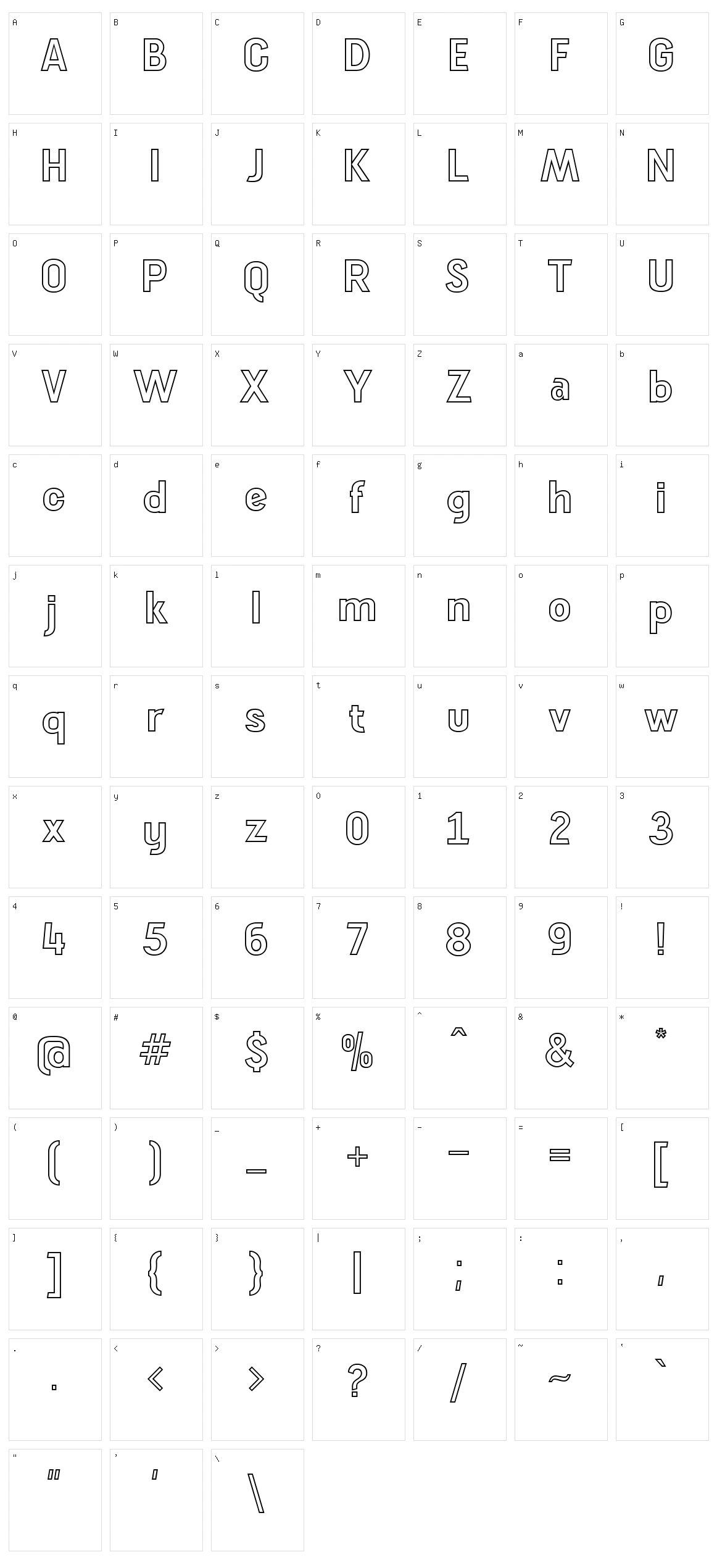 Lost Signal Character Set