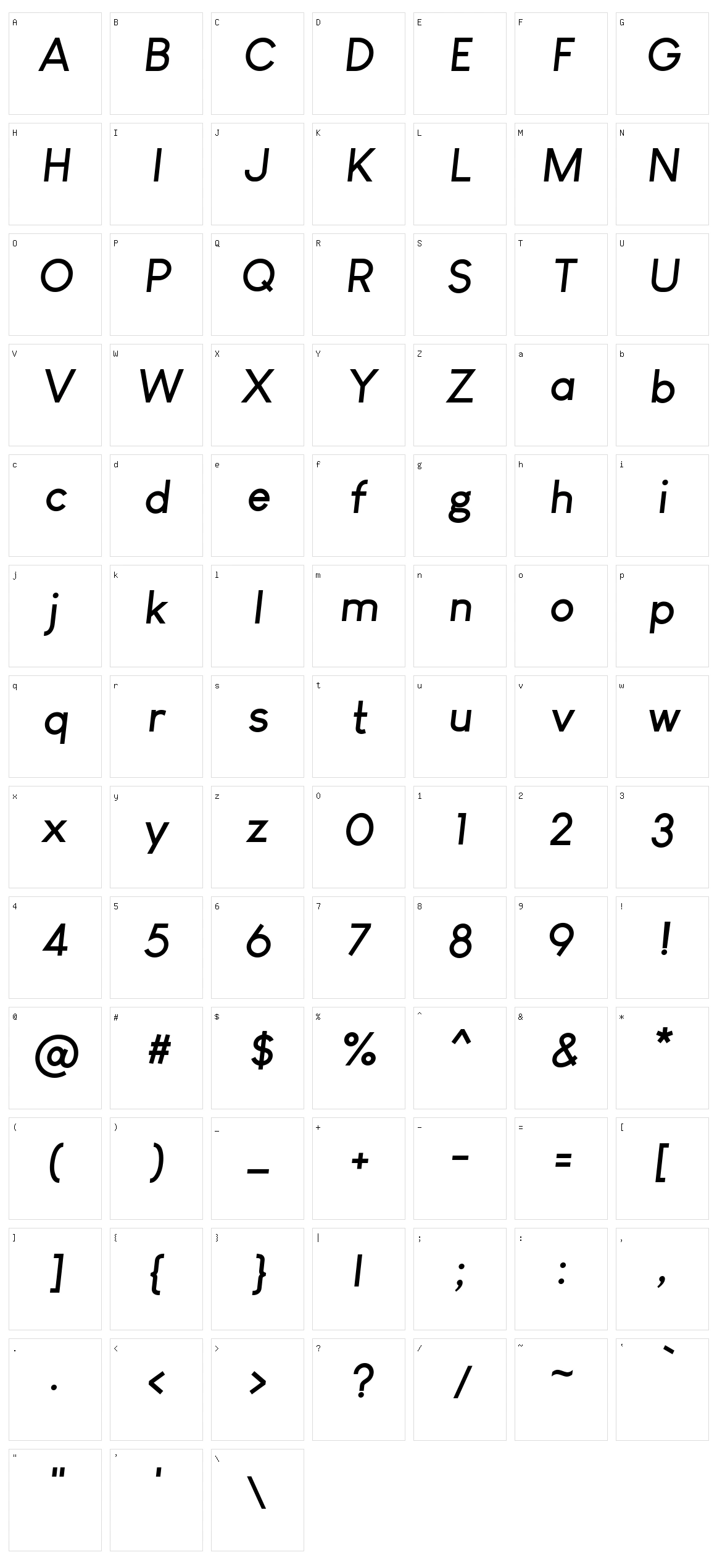 Louis George Caf? Character Set