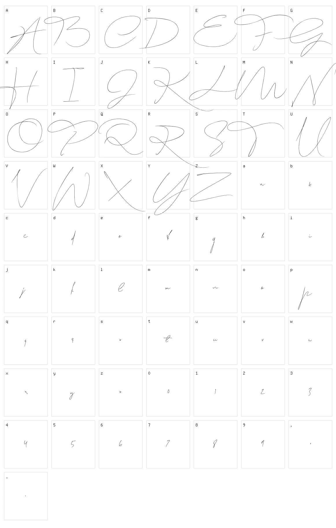 Lovtony Character Set