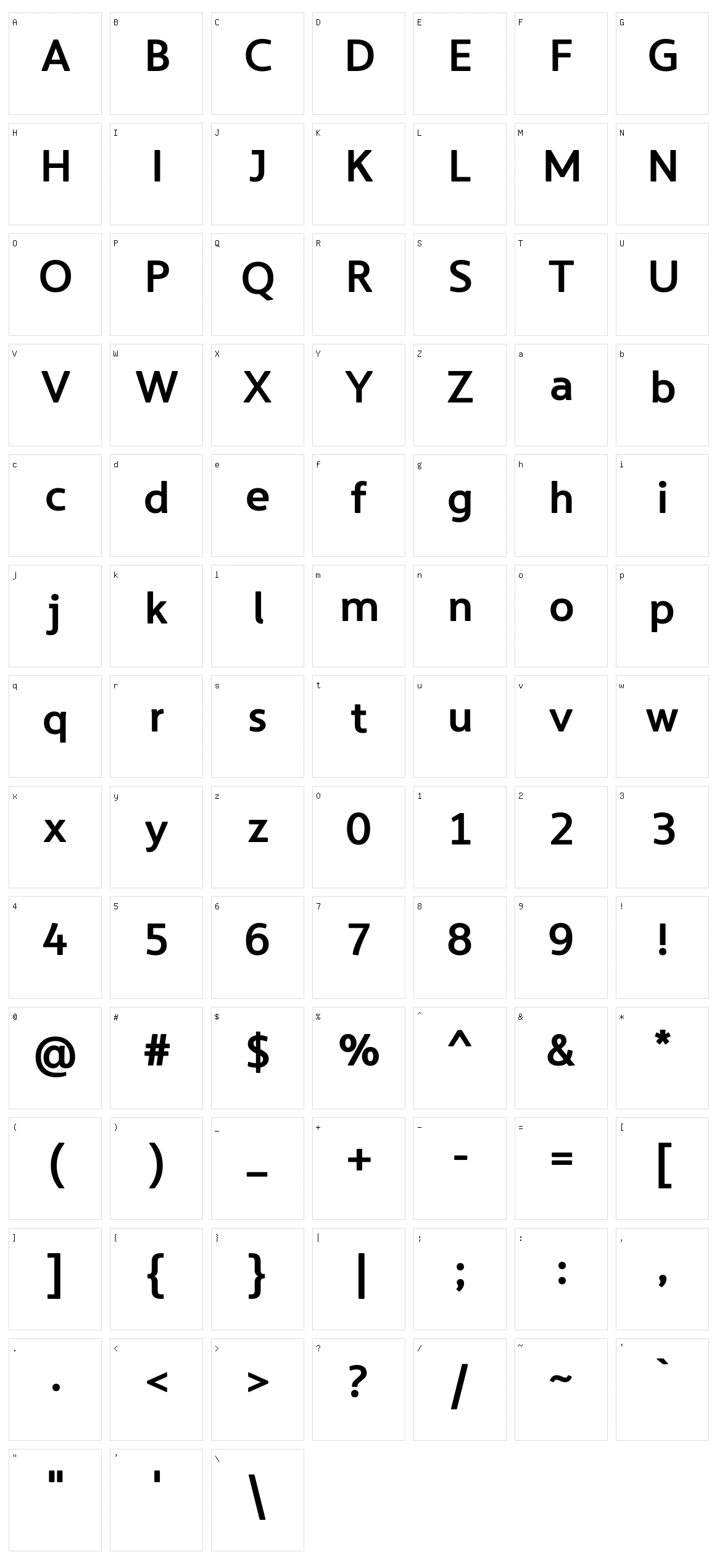 LT Asus Character Set